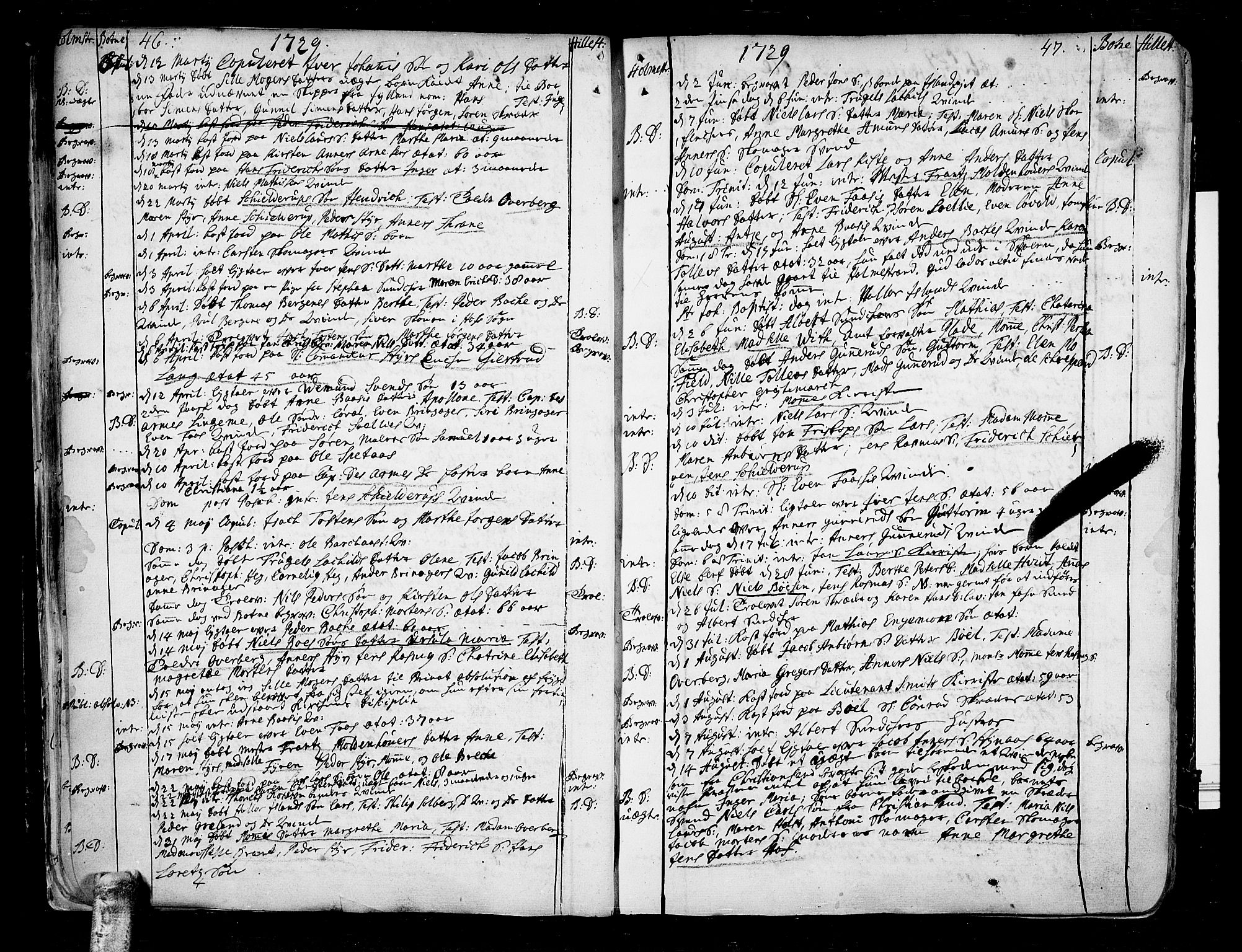 Botne kirkebøker, AV/SAKO-A-340/F/Fa/L0001a: Parish register (official) no. I 1A, 1707-1778, p. 46-47