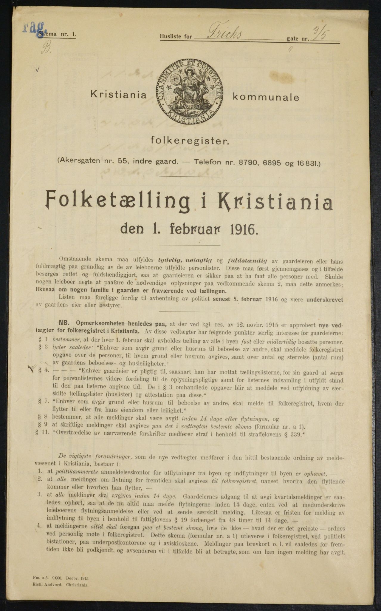 OBA, Municipal Census 1916 for Kristiania, 1916, p. 27282