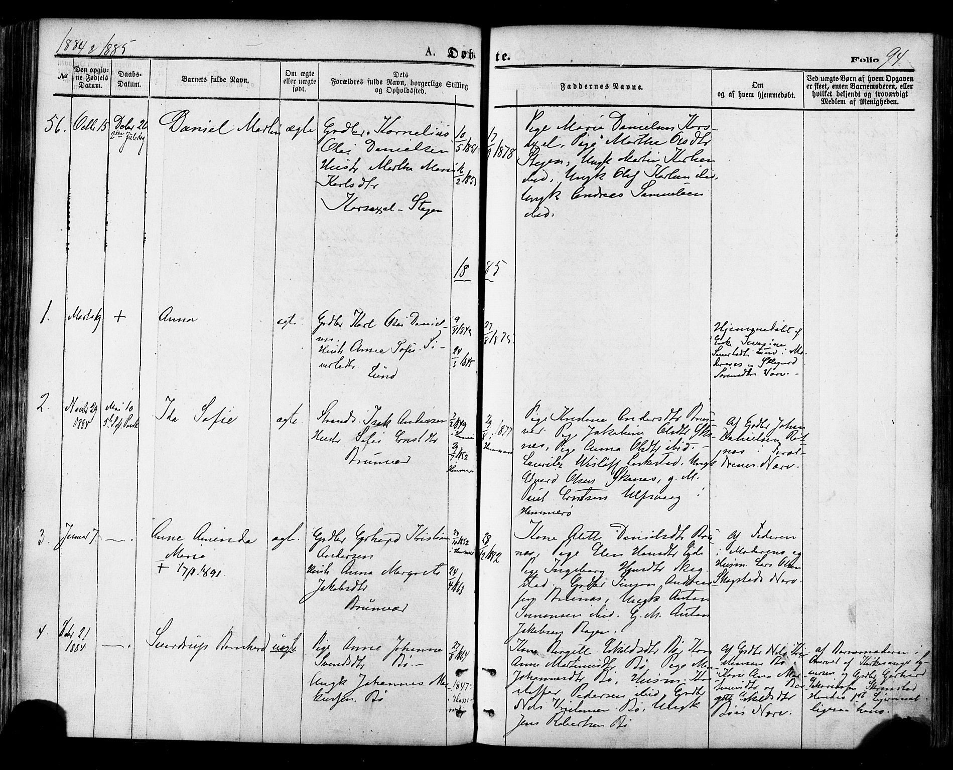 Ministerialprotokoller, klokkerbøker og fødselsregistre - Nordland, AV/SAT-A-1459/855/L0802: Parish register (official) no. 855A10, 1875-1886, p. 94