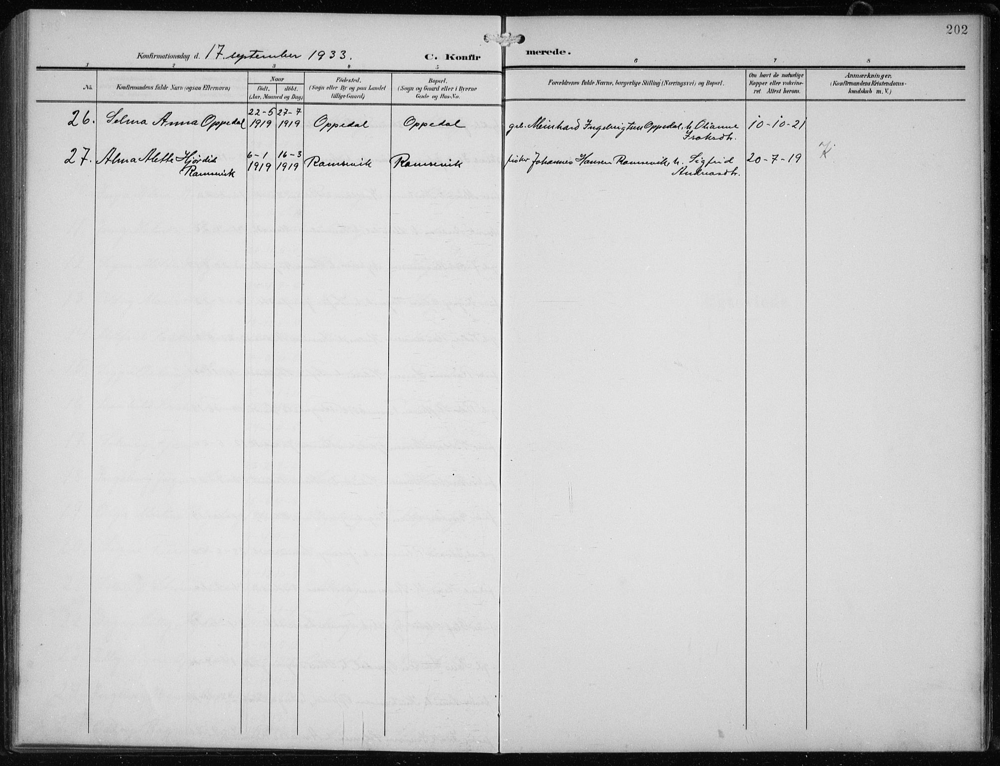 Vågsøy sokneprestembete, AV/SAB-A-81601/H/Hab: Parish register (copy) no. B 1, 1906-1934, p. 202