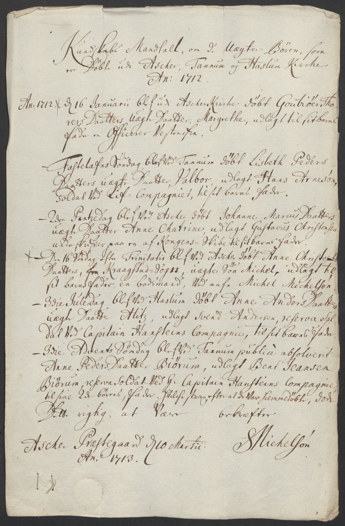 Rentekammeret inntil 1814, Reviderte regnskaper, Fogderegnskap, AV/RA-EA-4092/R10/L0450: Fogderegnskap Aker og Follo, 1712, p. 151