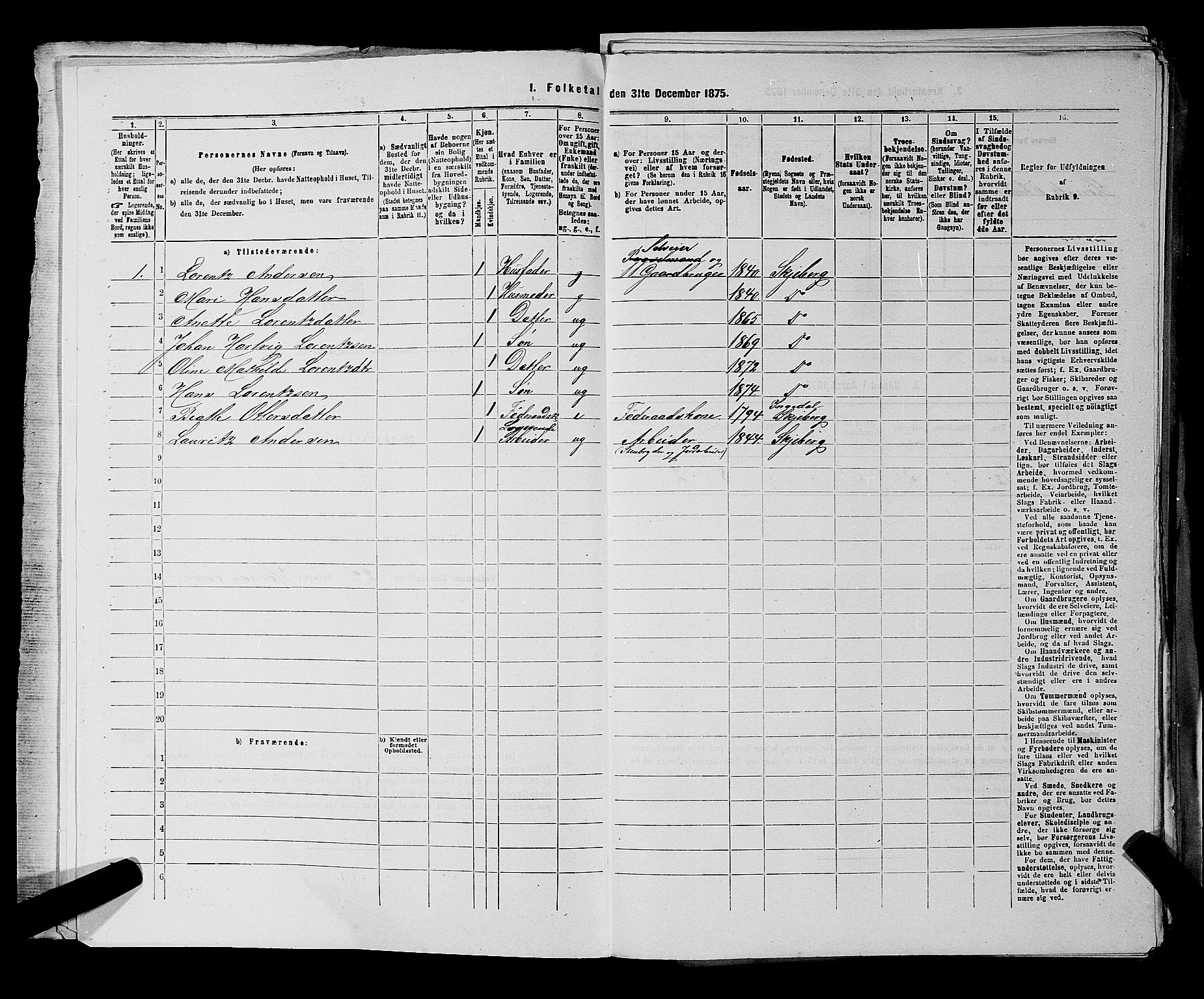 RA, 1875 census for 0115P Skjeberg, 1875, p. 36