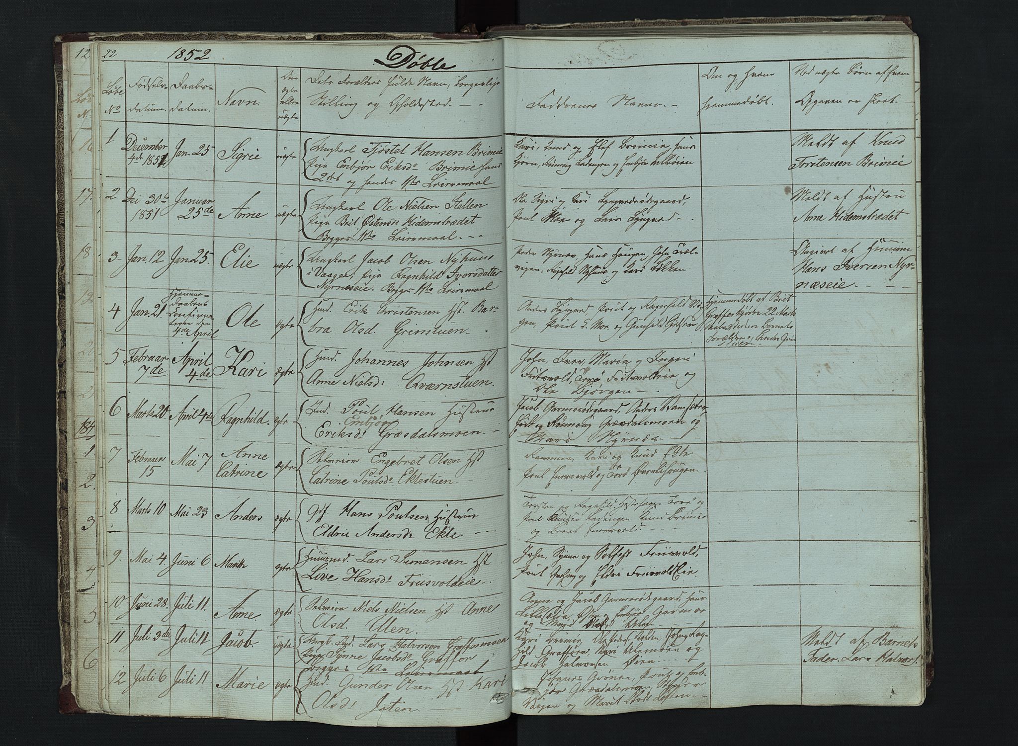 Lom prestekontor, SAH/PREST-070/L/L0014: Parish register (copy) no. 14, 1845-1876, p. 22-23