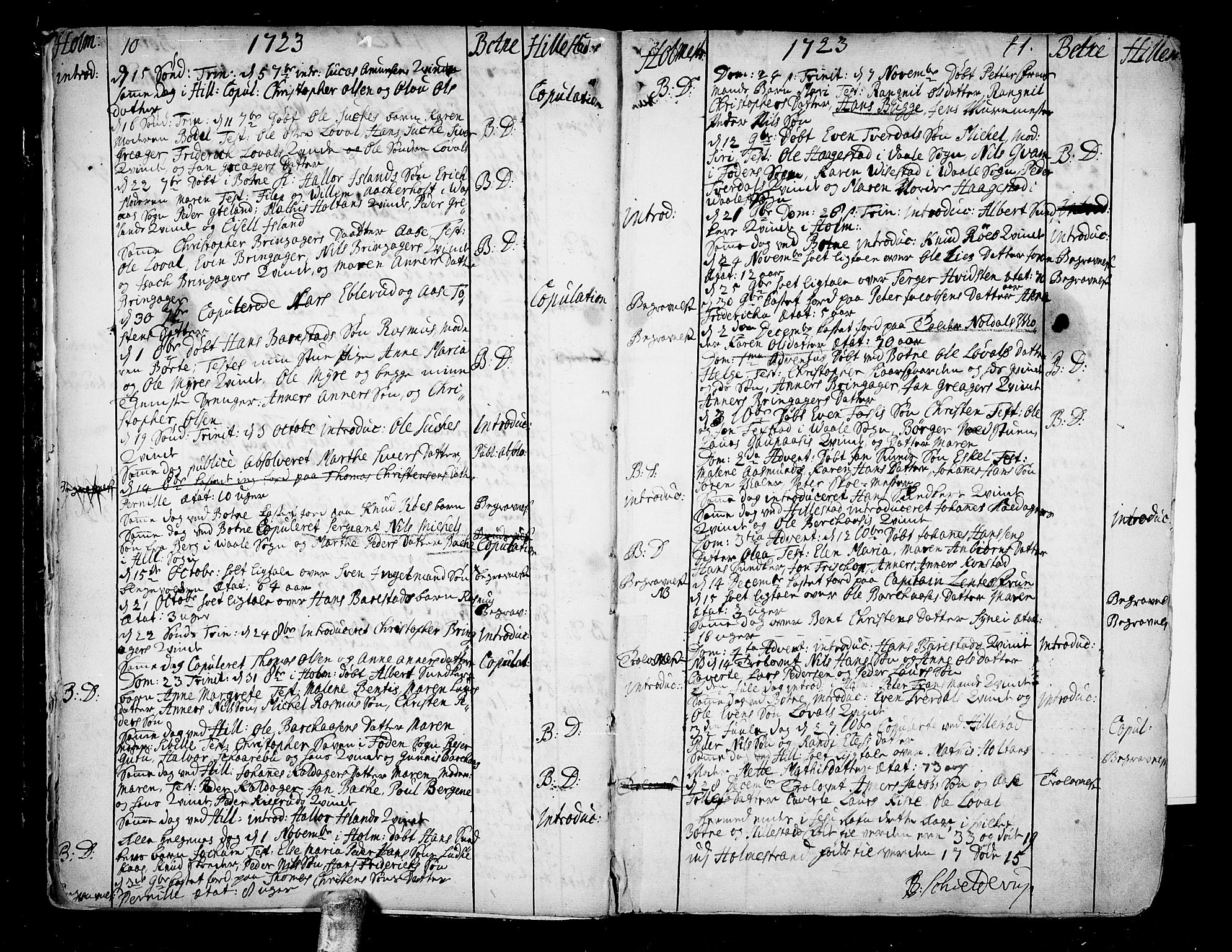 Botne kirkebøker, AV/SAKO-A-340/F/Fa/L0001a: Parish register (official) no. I 1A, 1707-1778, p. 10-11