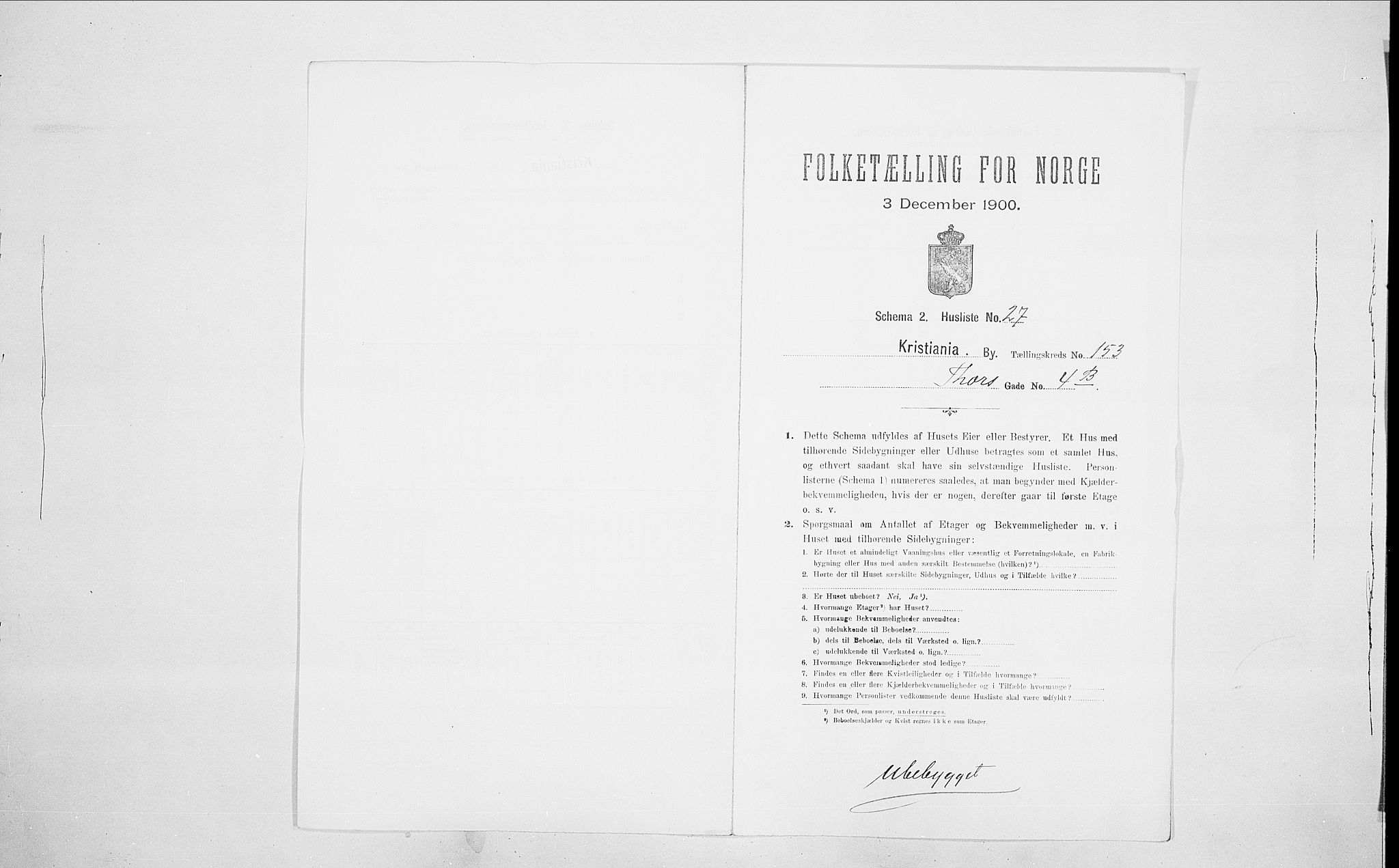 SAO, 1900 census for Kristiania, 1900, p. 97887