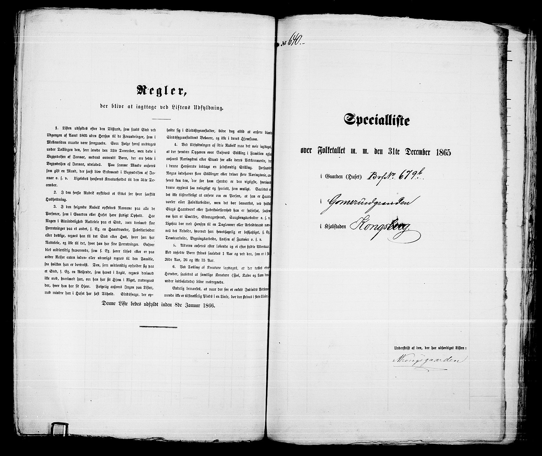 RA, 1865 census for Kongsberg/Kongsberg, 1865, p. 1302