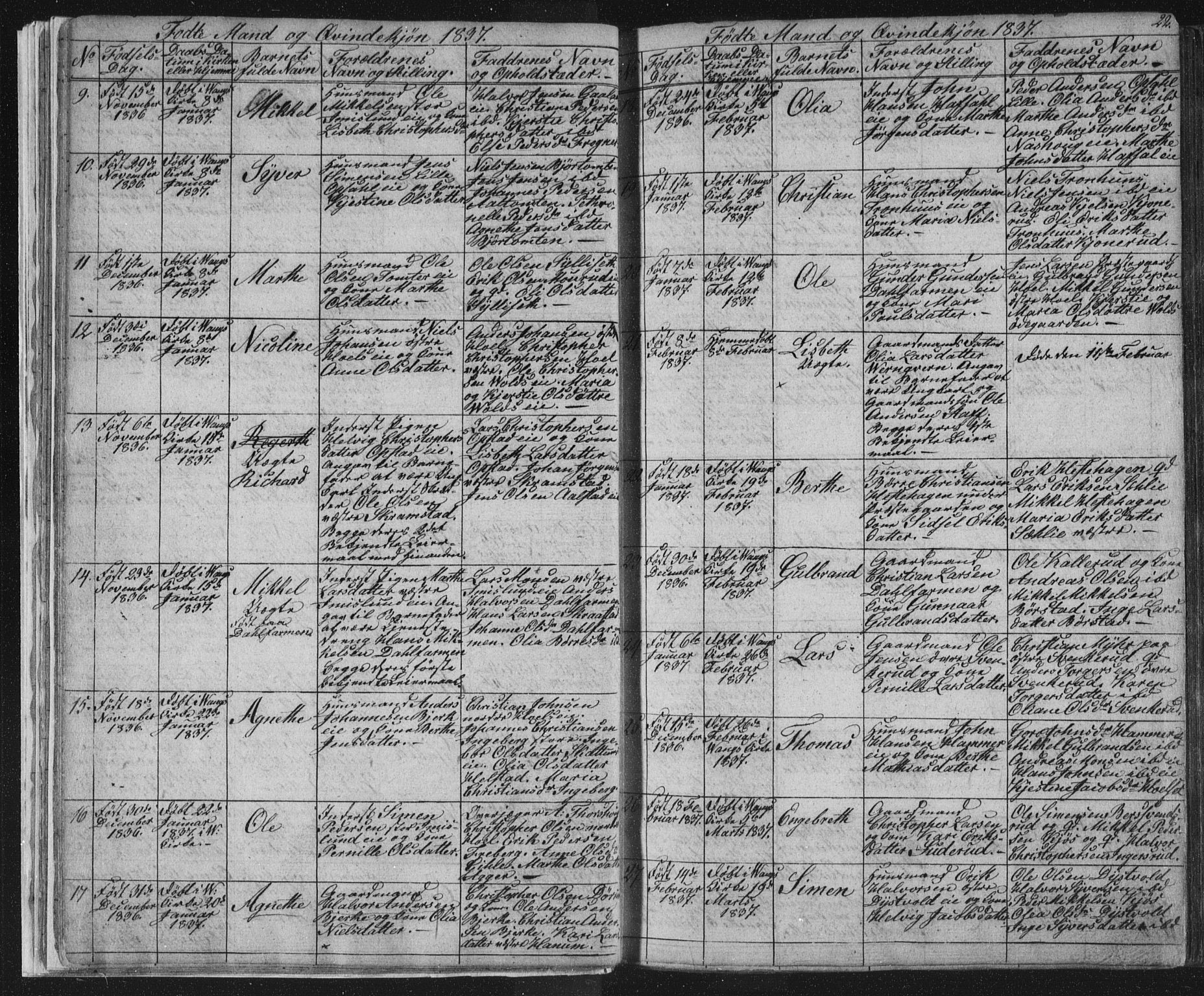 Vang prestekontor, Hedmark, SAH/PREST-008/H/Ha/Hab/L0008: Parish register (copy) no. 8, 1832-1854, p. 22