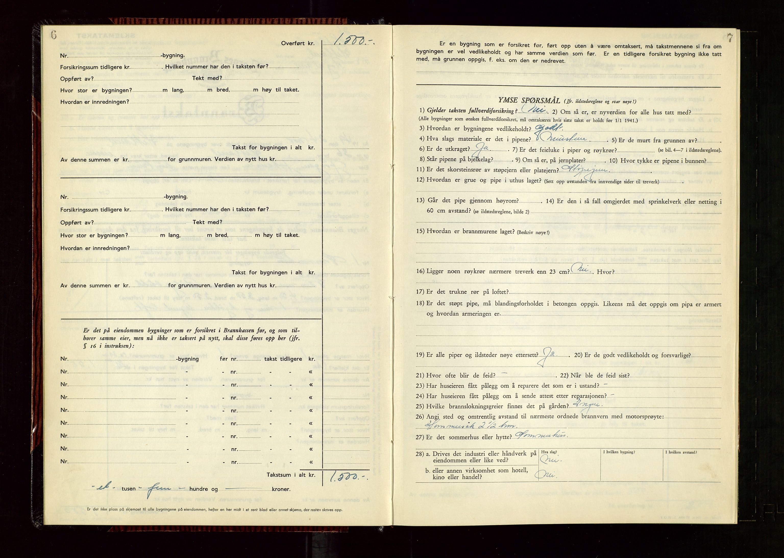 Hetland lensmannskontor, AV/SAST-A-100101/Gob/L0008: "Branntakstprotokoll", 1949-1953, p. 6-7