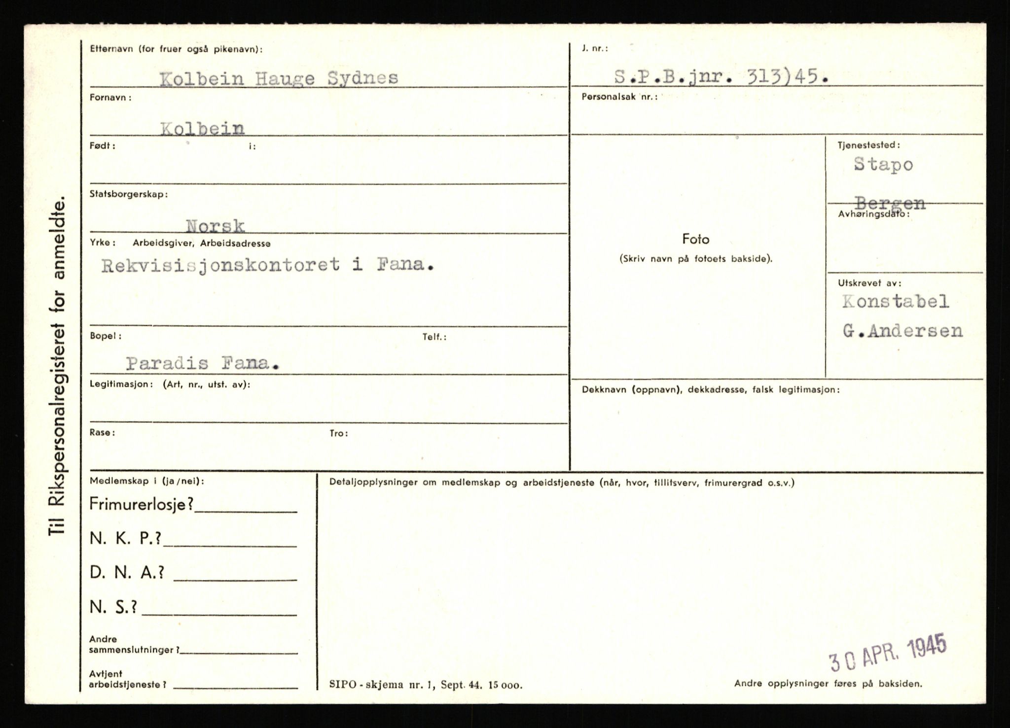 Statspolitiet - Hovedkontoret / Osloavdelingen, AV/RA-S-1329/C/Ca/L0015: Svea - Tøsse, 1943-1945, p. 621