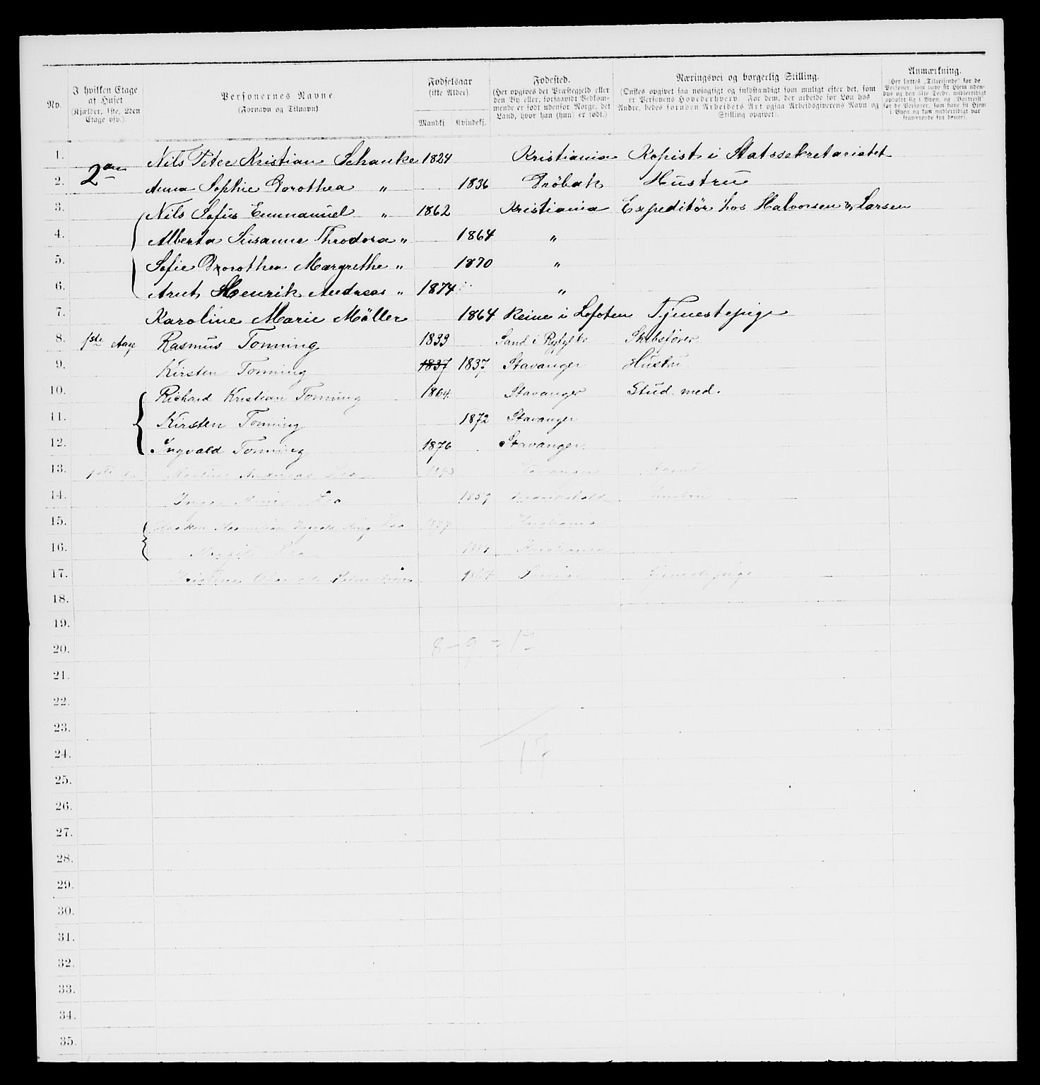 RA, 1885 census for 0301 Kristiania, 1885, p. 9586
