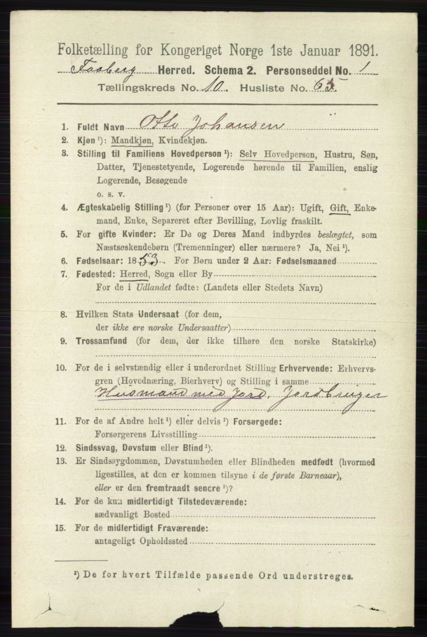 RA, 1891 census for 0524 Fåberg, 1891, p. 4442