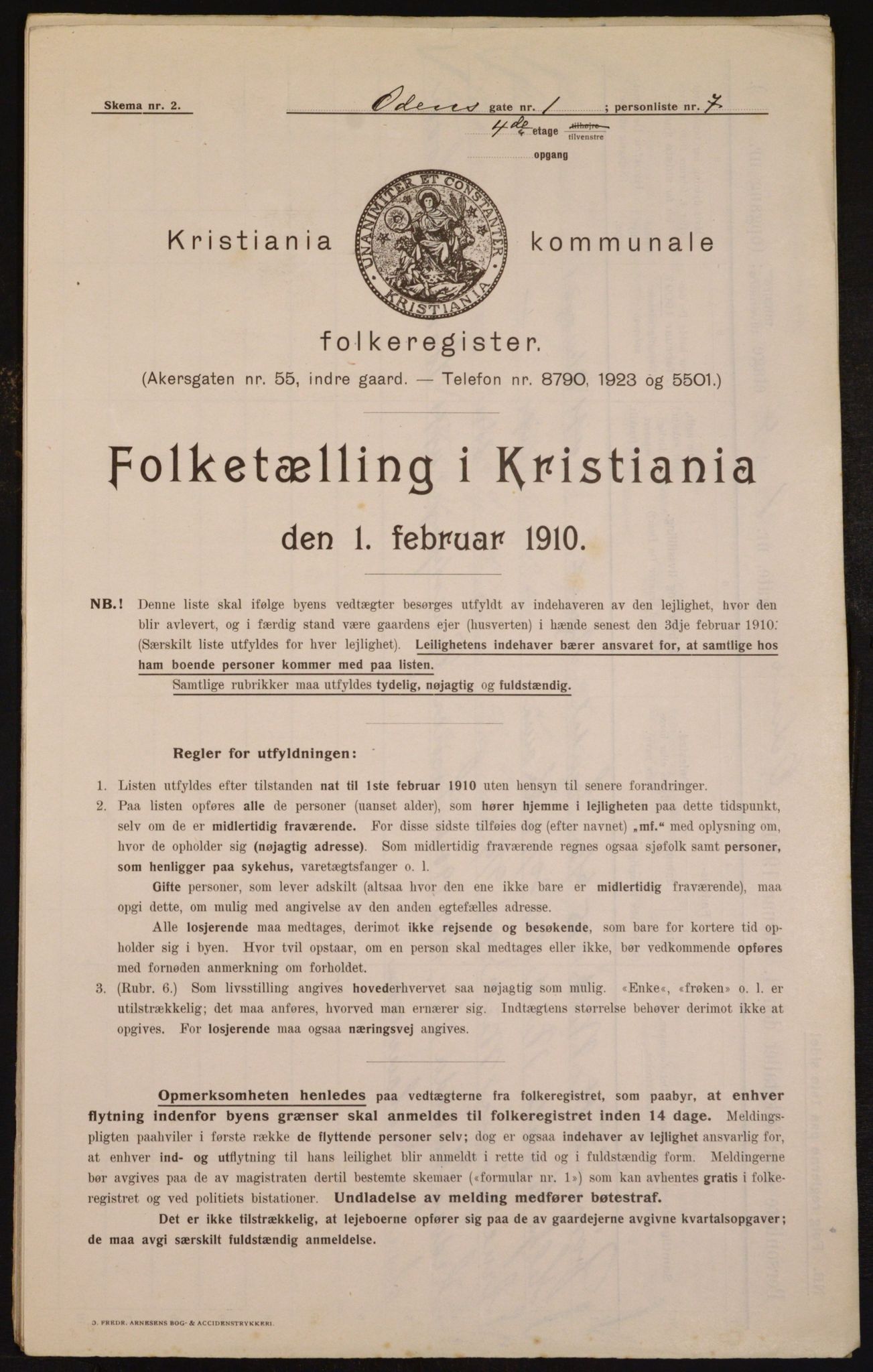 OBA, Municipal Census 1910 for Kristiania, 1910, p. 71874