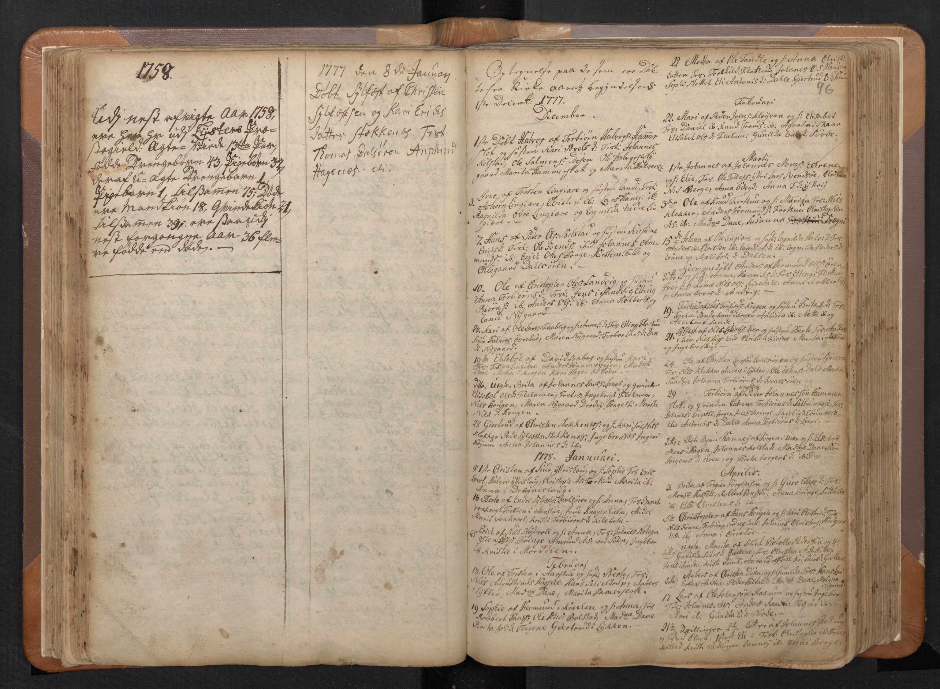 Luster sokneprestembete, SAB/A-81101/H/Haa/Haaa/L0002: Parish register (official) no. A 2, 1751-1796, p. 95b-96a