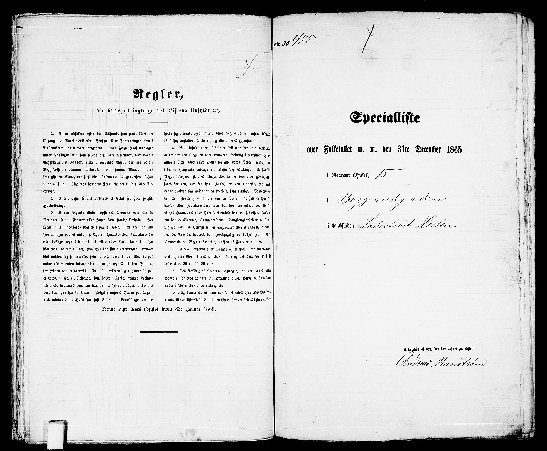 RA, 1865 census for Horten, 1865, p. 953