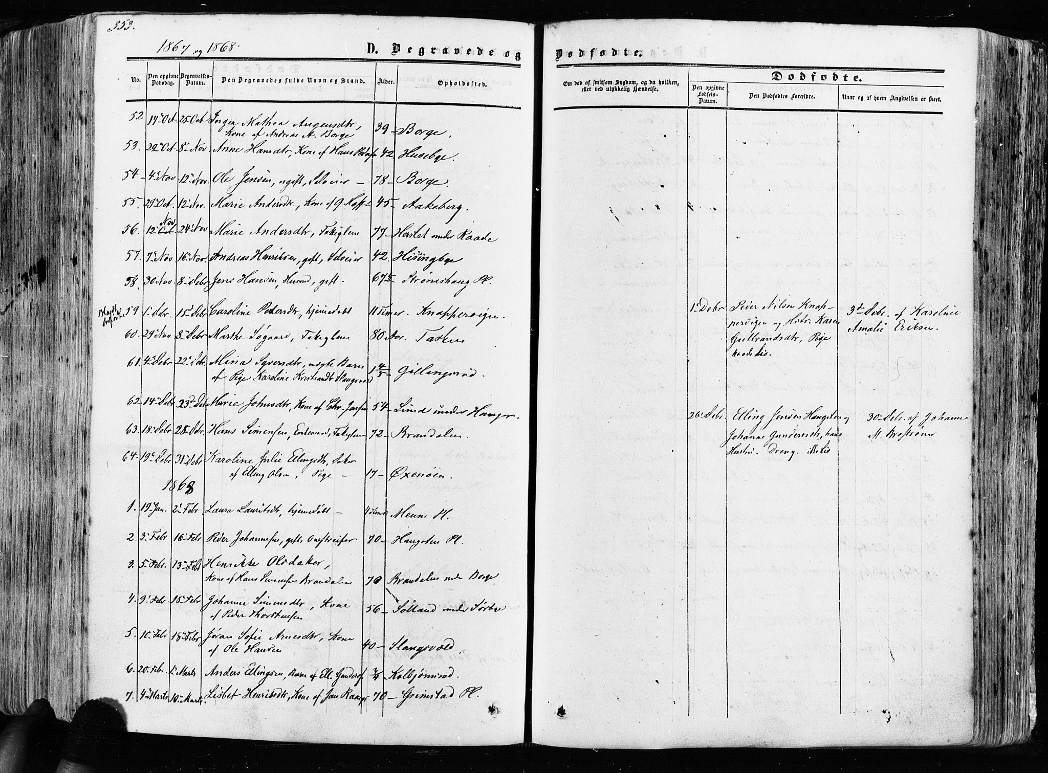 Råde prestekontor kirkebøker, AV/SAO-A-2009/F/Fa/L0006: Parish register (official) no. 6, 1854-1877, p. 353