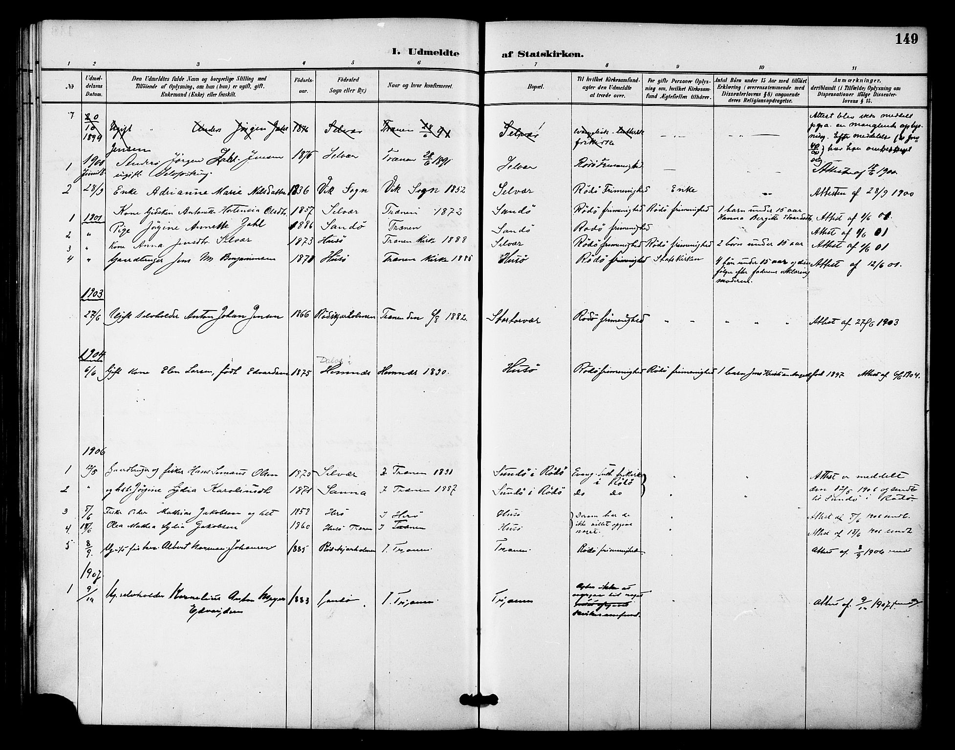 Ministerialprotokoller, klokkerbøker og fødselsregistre - Nordland, SAT/A-1459/840/L0580: Parish register (official) no. 840A02, 1887-1909, p. 149