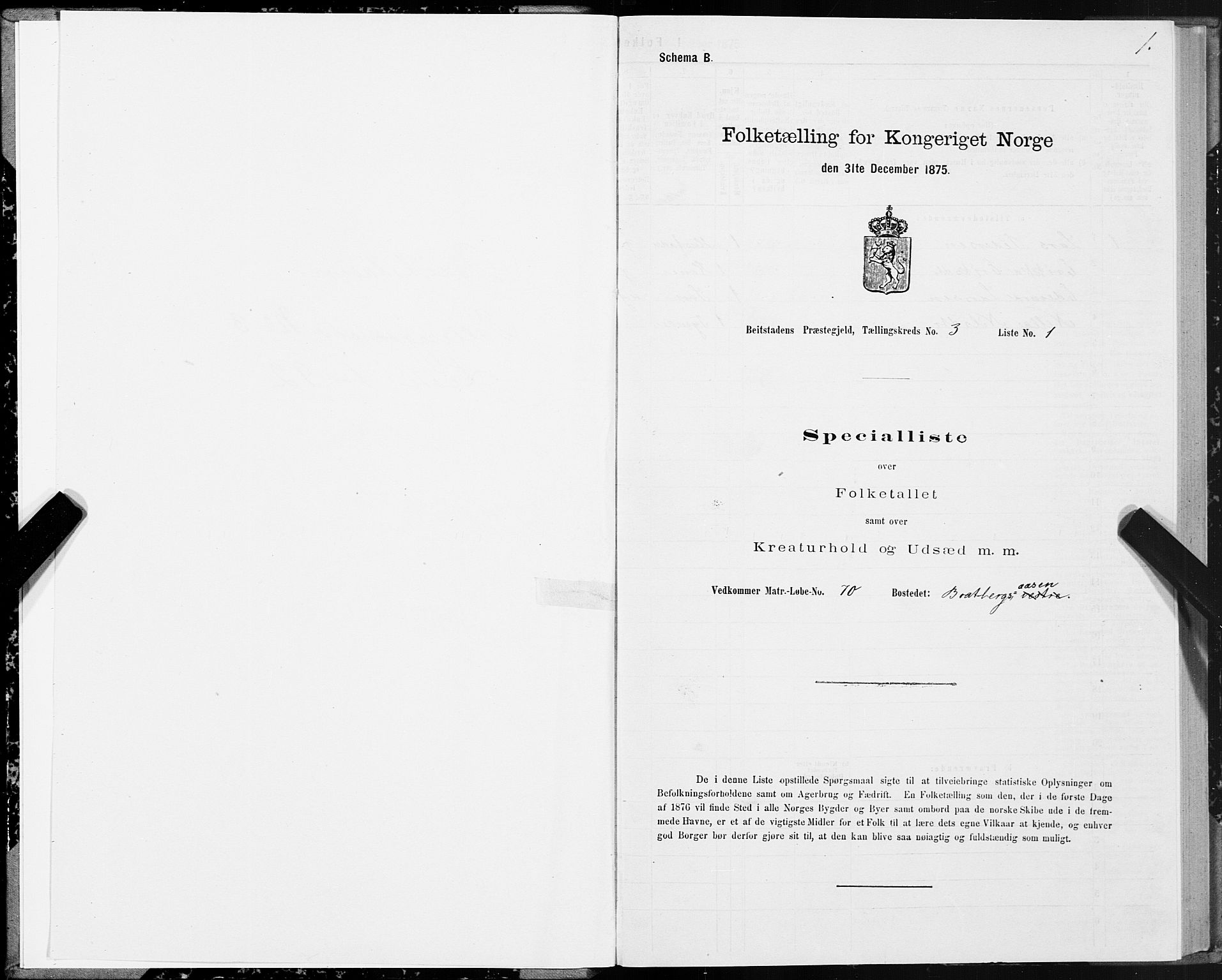 SAT, 1875 census for 1727P Beitstad, 1875, p. 2001