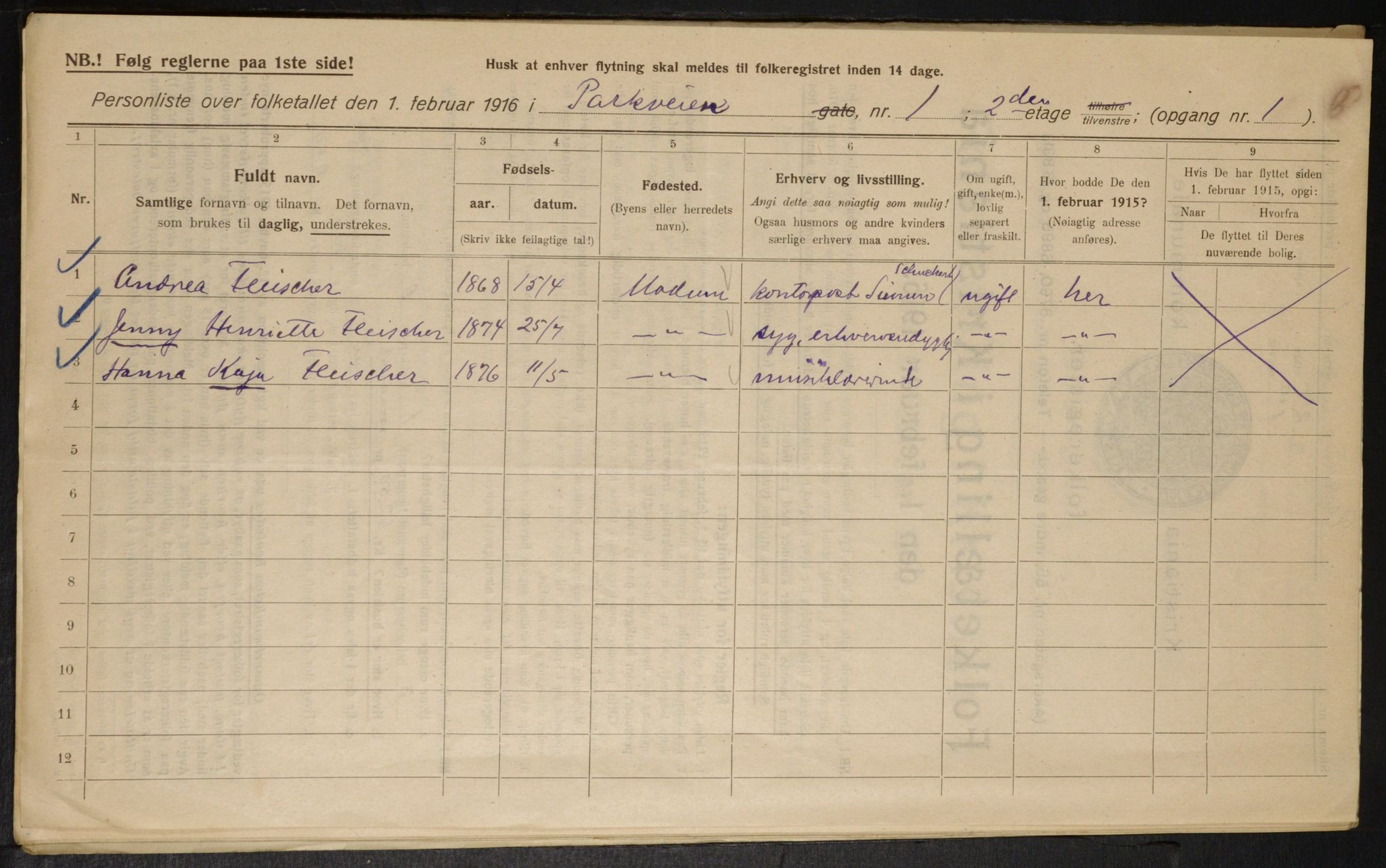 OBA, Municipal Census 1916 for Kristiania, 1916, p. 79707