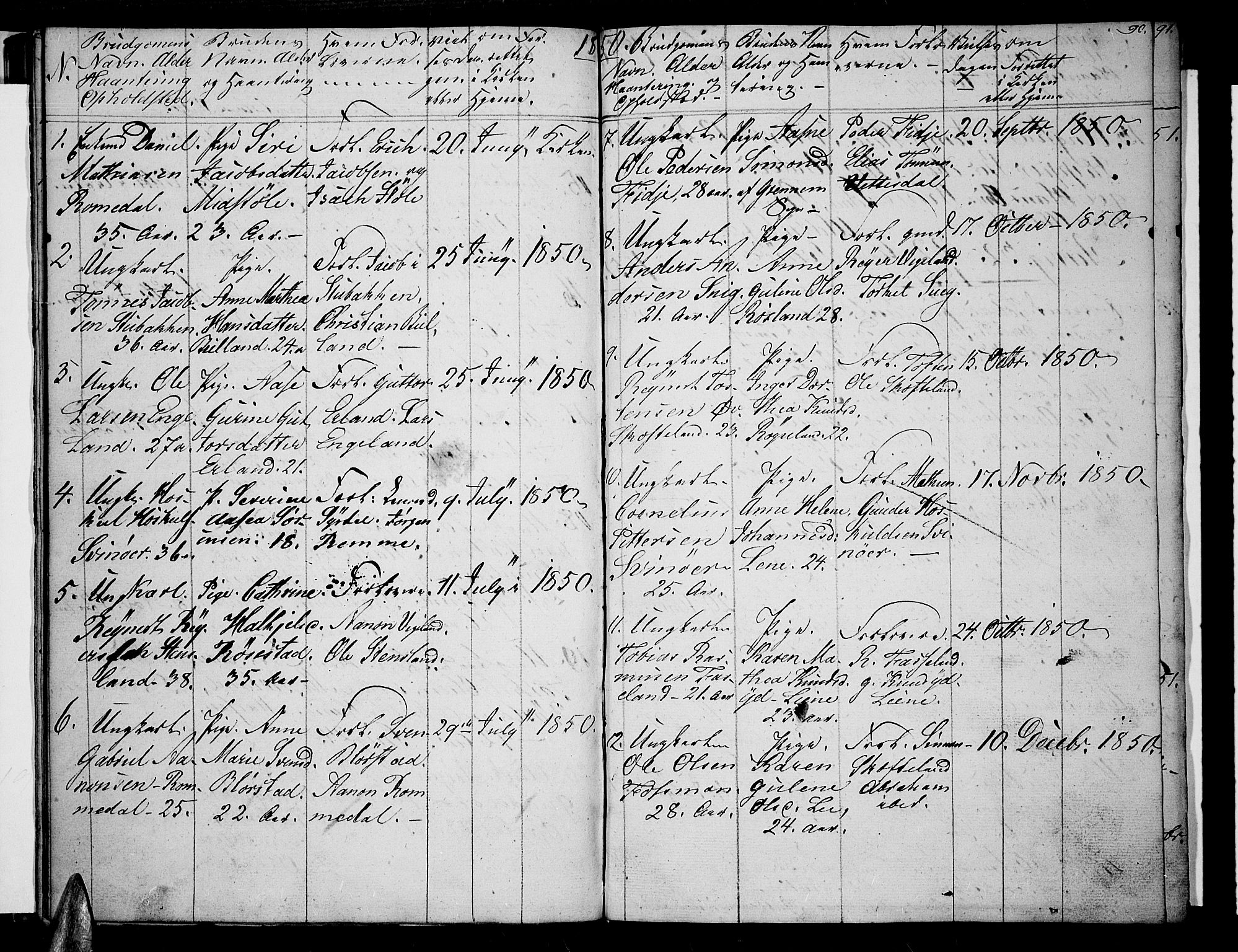 Sør-Audnedal sokneprestkontor, AV/SAK-1111-0039/F/Fb/Fbb/L0002: Parish register (copy) no. B 2, 1846-1865, p. 90