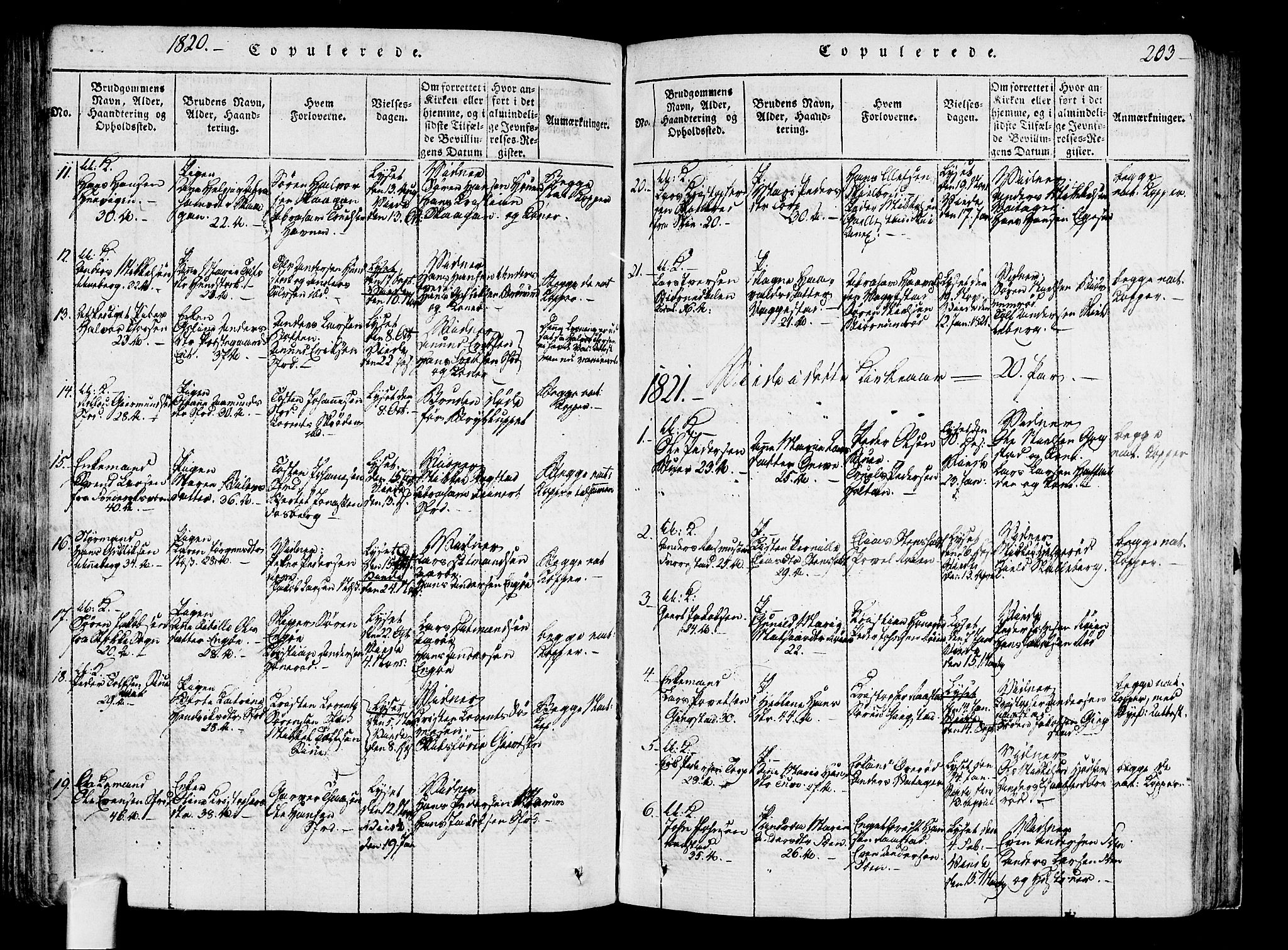 Sandar kirkebøker, AV/SAKO-A-243/F/Fa/L0004: Parish register (official) no. 4, 1814-1832, p. 203