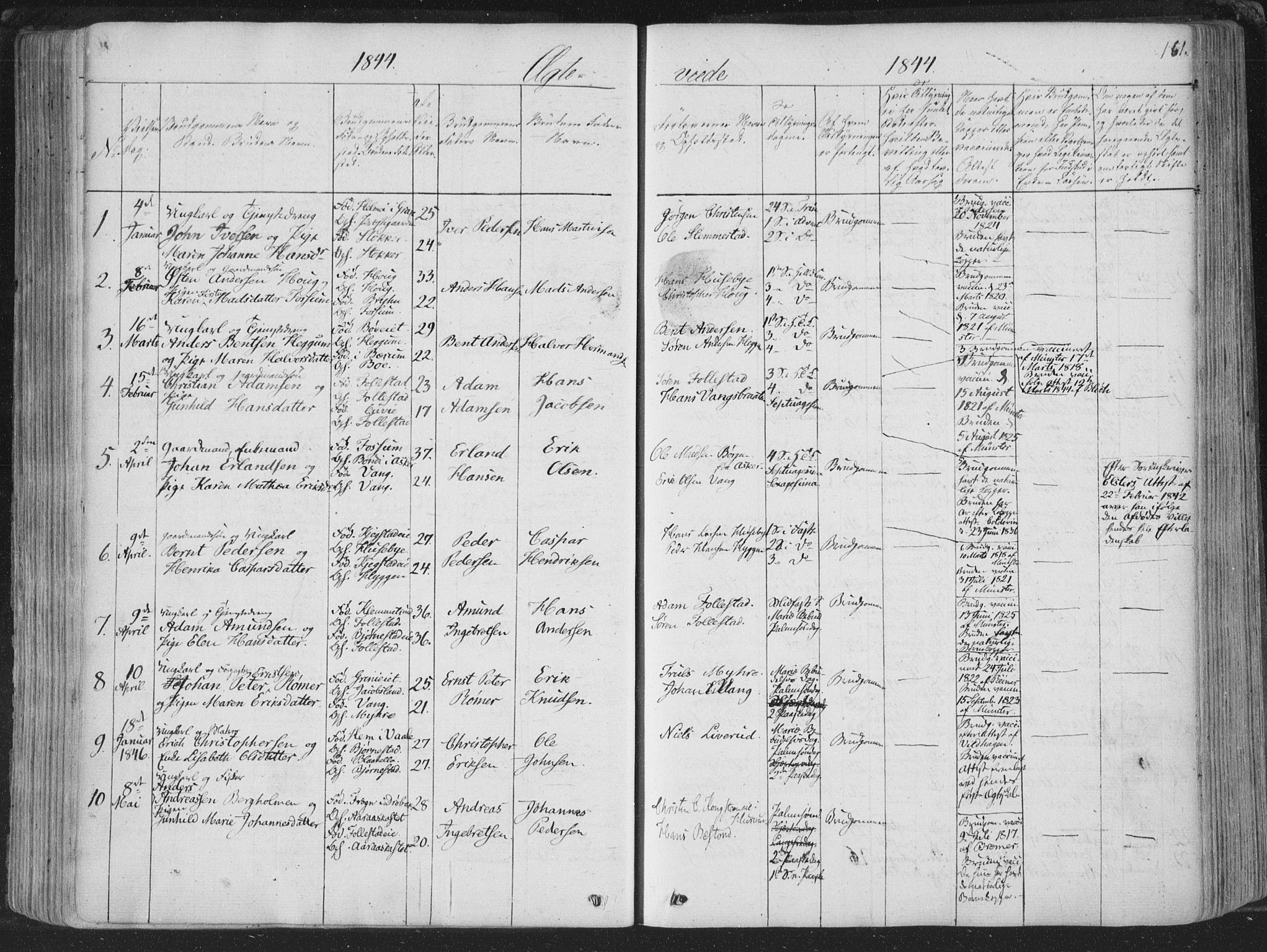 Røyken kirkebøker, SAKO/A-241/F/Fa/L0005: Parish register (official) no. 5, 1833-1856, p. 161