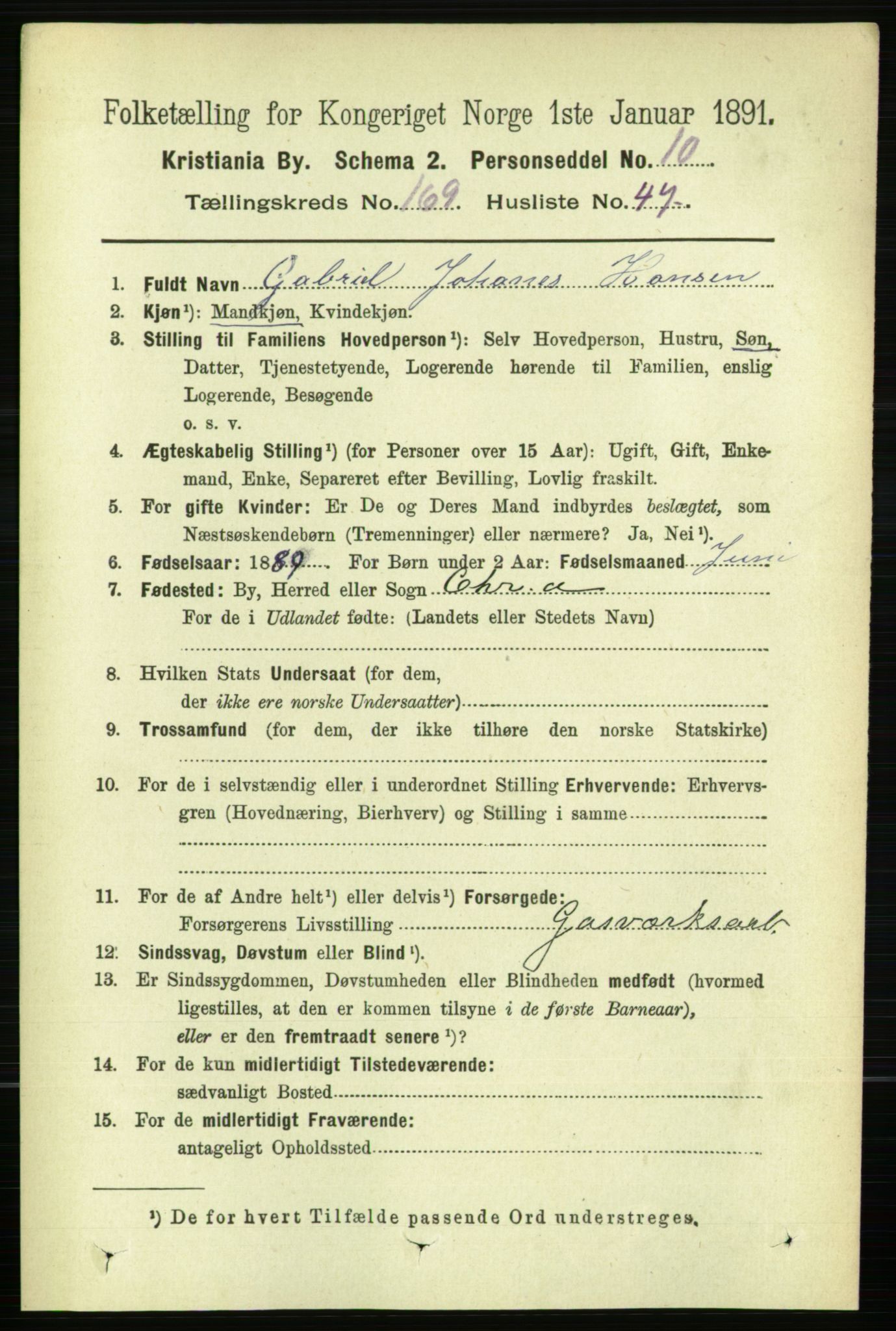 RA, 1891 census for 0301 Kristiania, 1891, p. 99405