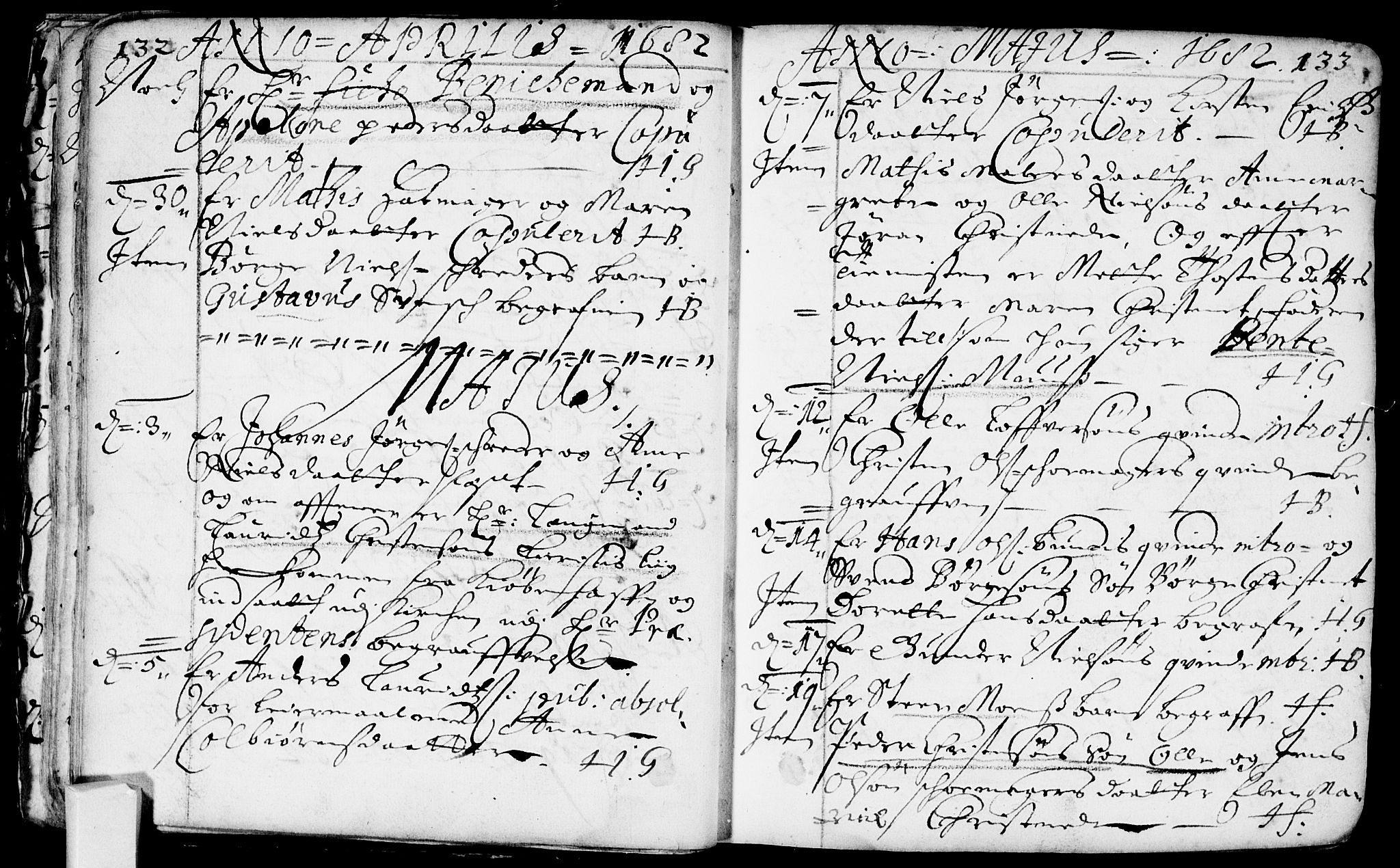 Bragernes kirkebøker, AV/SAKO-A-6/F/Fa/L0002: Parish register (official) no. I 2, 1680-1705, p. 132-133