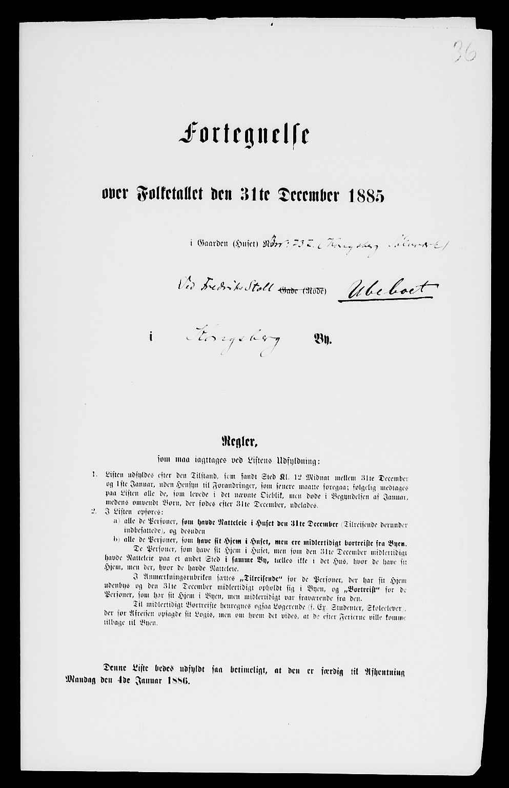 SAKO, 1885 census for 0604 Kongsberg, 1885, p. 1321