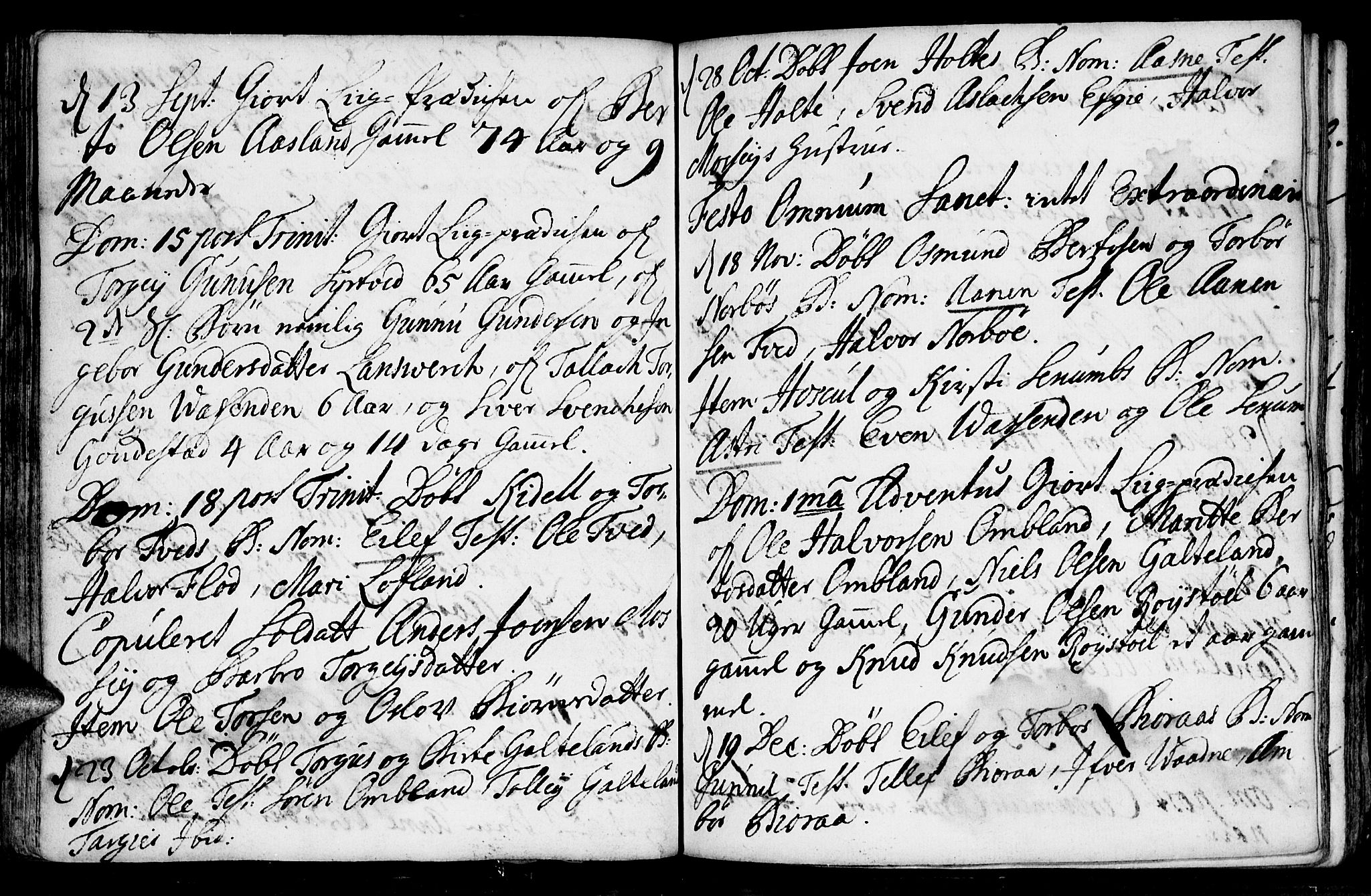 Evje sokneprestkontor, SAK/1111-0008/F/Fa/Faa/L0001: Parish register (official) no. A 1, 1705-1760, p. 67