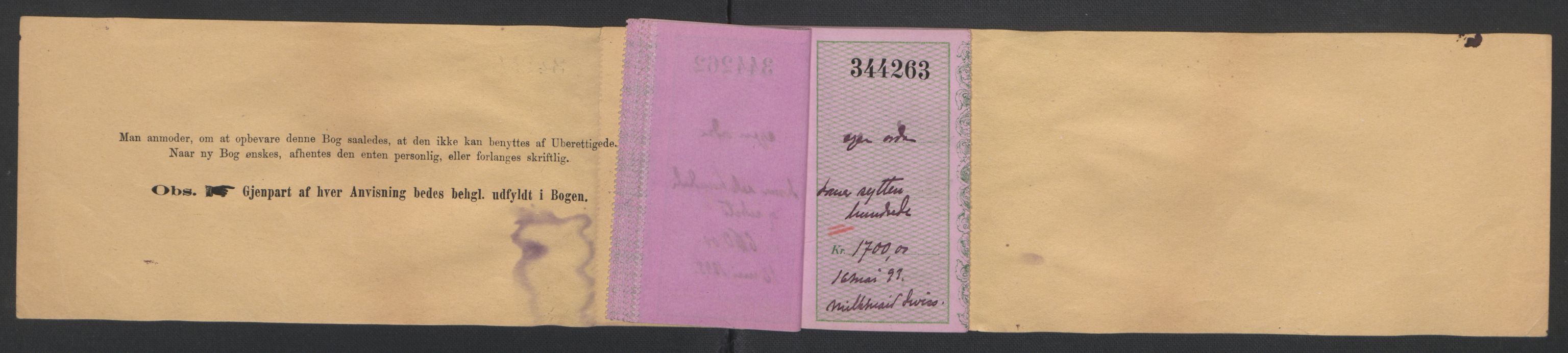 Arbeidskomitéen for Fridtjof Nansens polarekspedisjon, AV/RA-PA-0061/R/L0007/0003: Regnskap / Creditbankens conto couranter vedk. polarekspedisjon, 1891-1897, p. 16