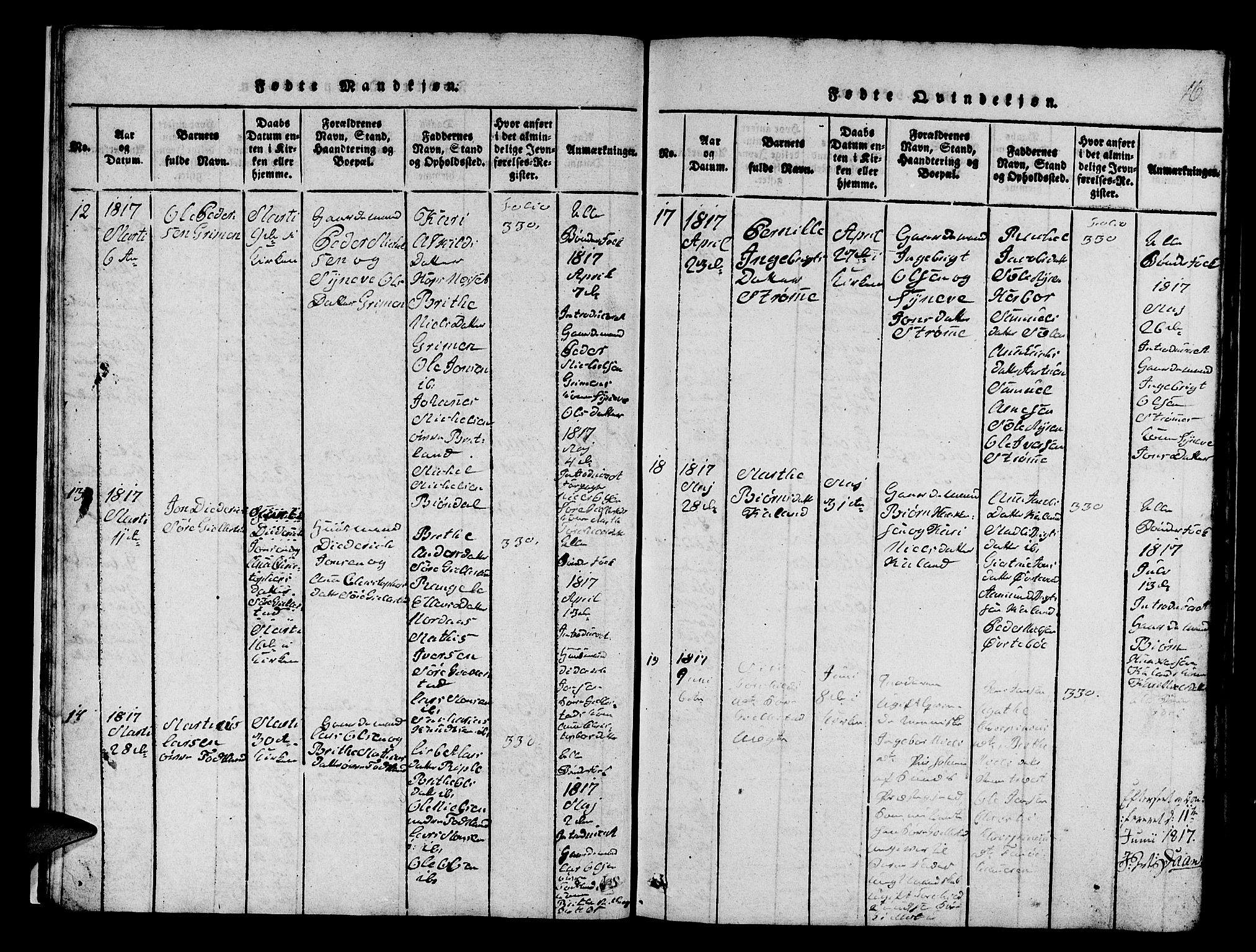 Fana Sokneprestembete, AV/SAB-A-75101/H/Hab/Haba/L0001: Parish register (copy) no. A 1, 1816-1836, p. 16