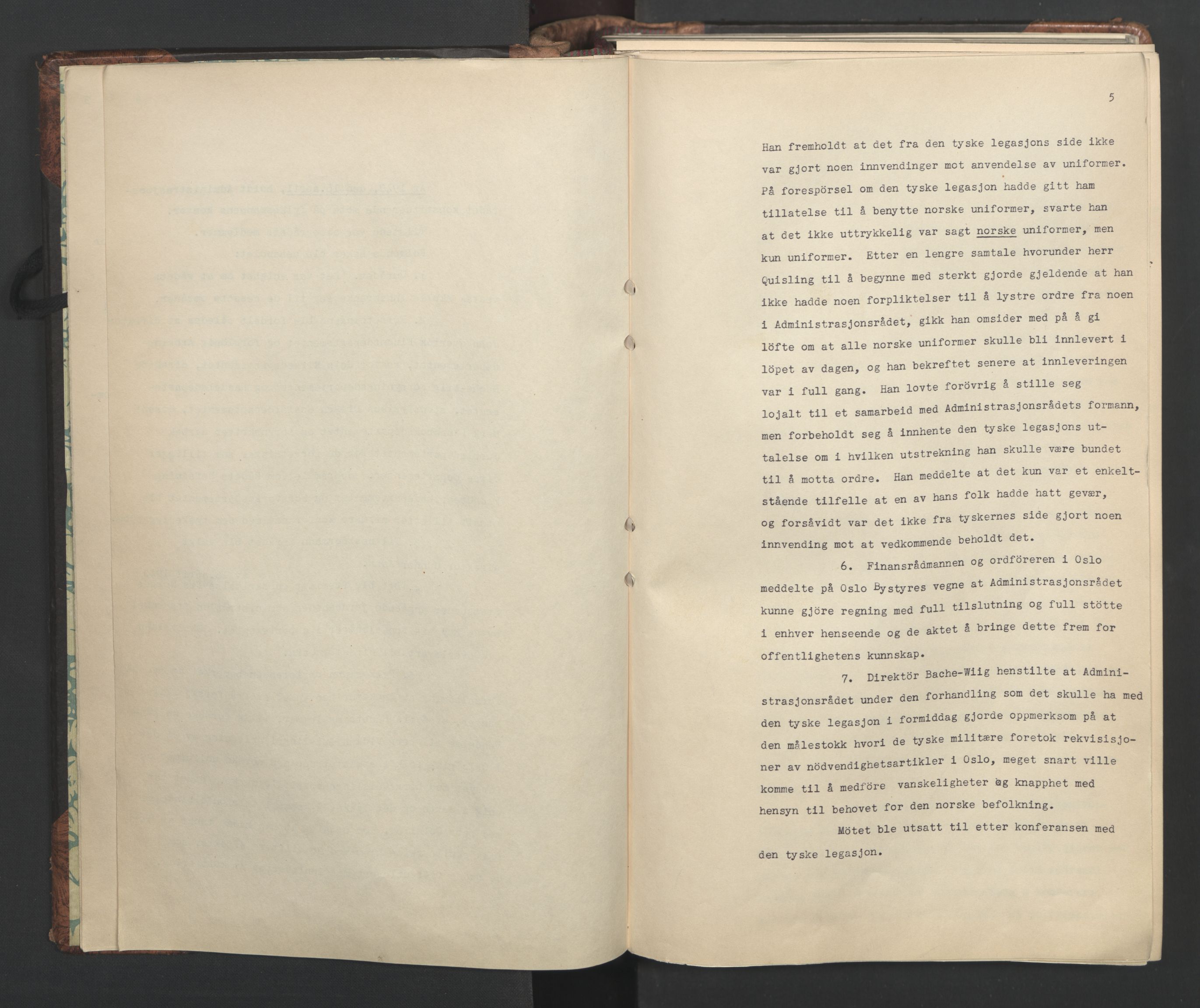 Administrasjonsrådet, AV/RA-S-1004/A/L0001: Møteprotokoll med tillegg 15/4-25/9, 1940, p. 5