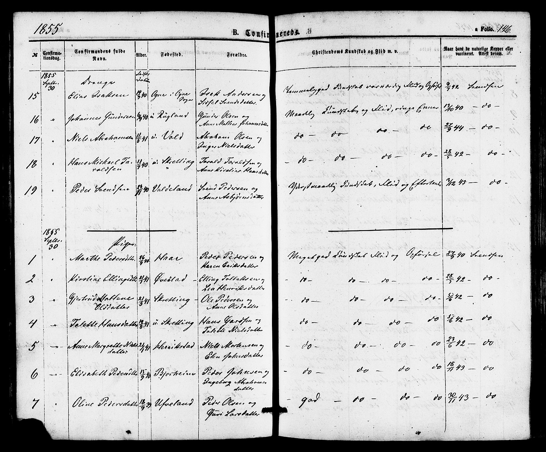 Hå sokneprestkontor, AV/SAST-A-101801/001/30BA/L0009: Parish register (official) no. A 8, 1855-1878, p. 146