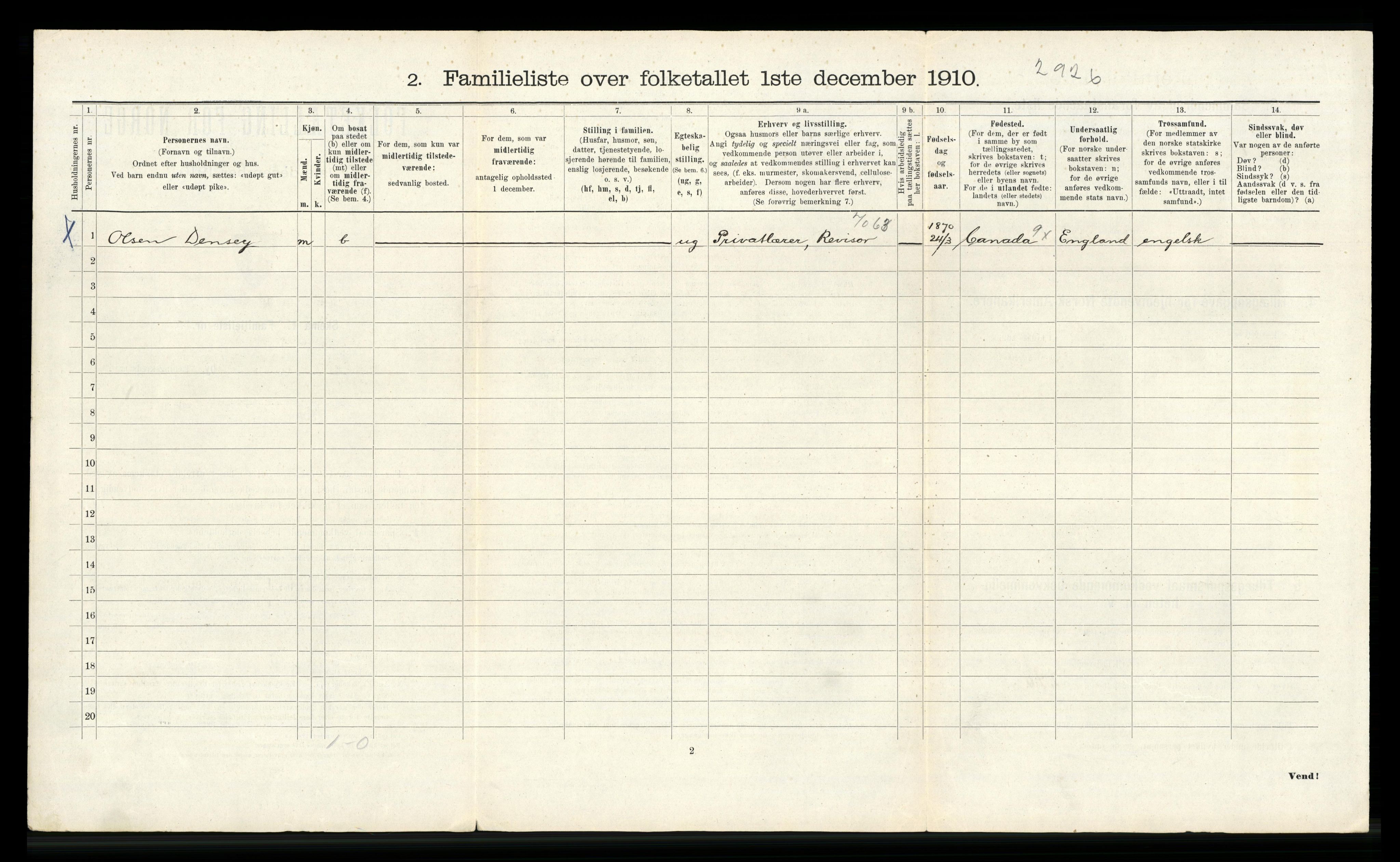 RA, 1910 census for Bergen, 1910, p. 28256