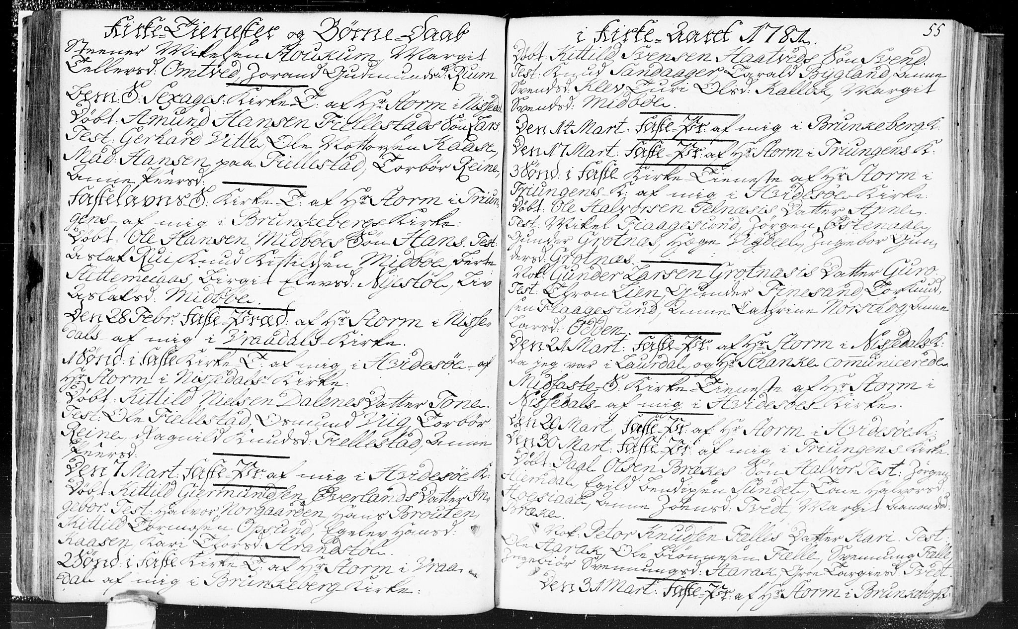 Kviteseid kirkebøker, SAKO/A-276/F/Fa/L0002: Parish register (official) no. I 2, 1773-1786, p. 55