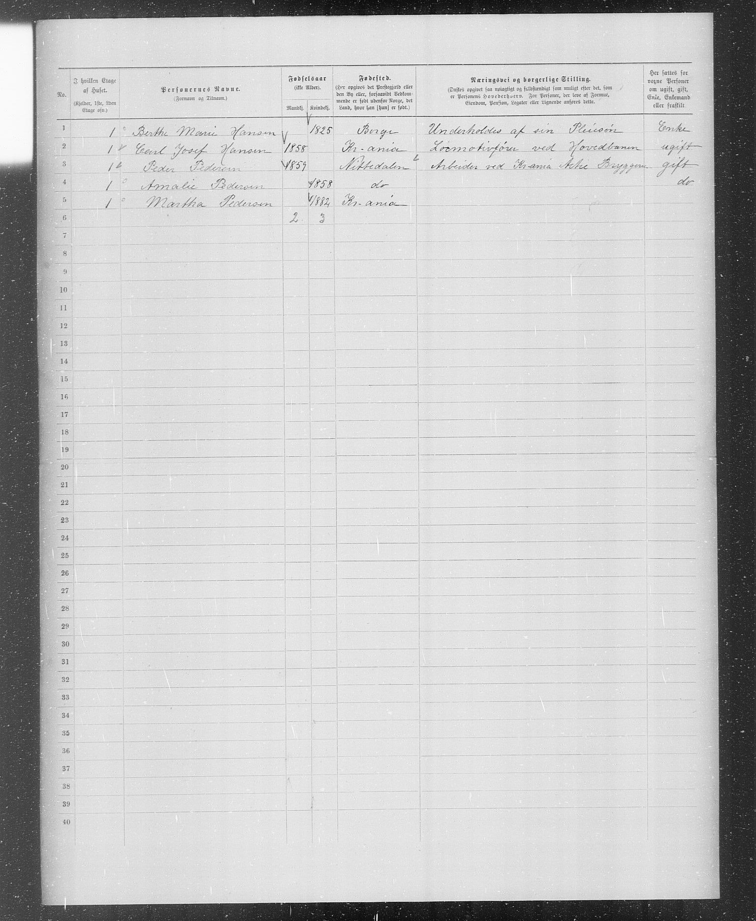 OBA, Municipal Census 1899 for Kristiania, 1899, p. 1134