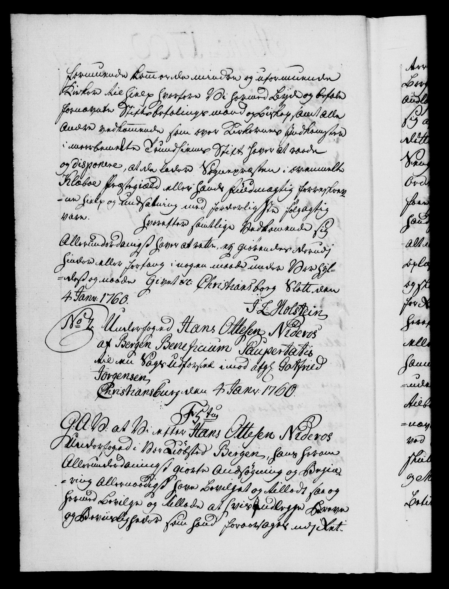 Danske Kanselli 1572-1799, AV/RA-EA-3023/F/Fc/Fca/Fcaa/L0041: Norske registre, 1760-1762, p. 1b