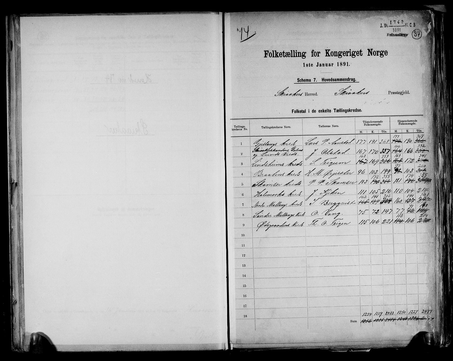 RA, 1891 census for 0513 Skjåk, 1891, p. 2