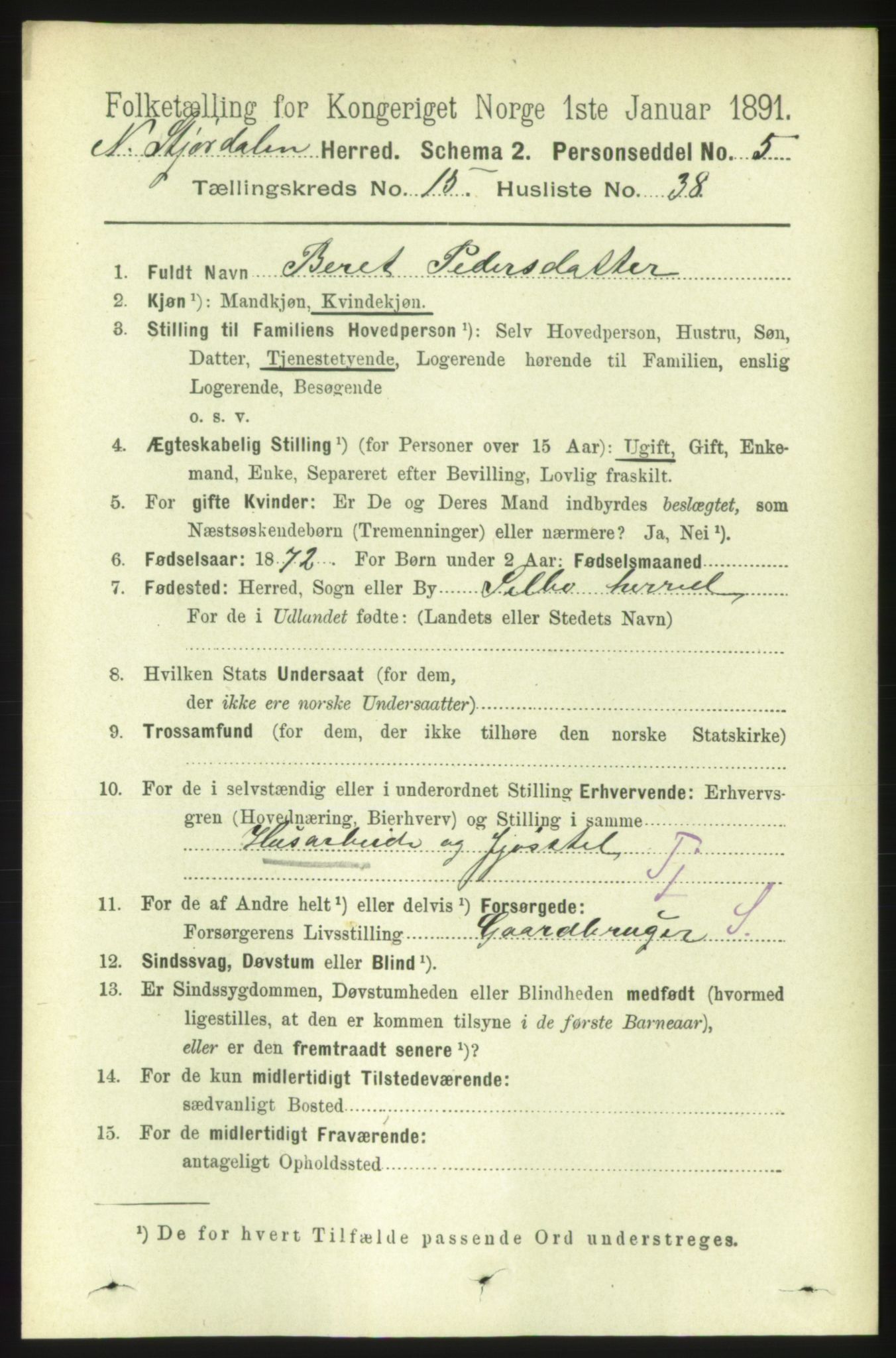 RA, 1891 census for 1714 Nedre Stjørdal, 1891, p. 7281