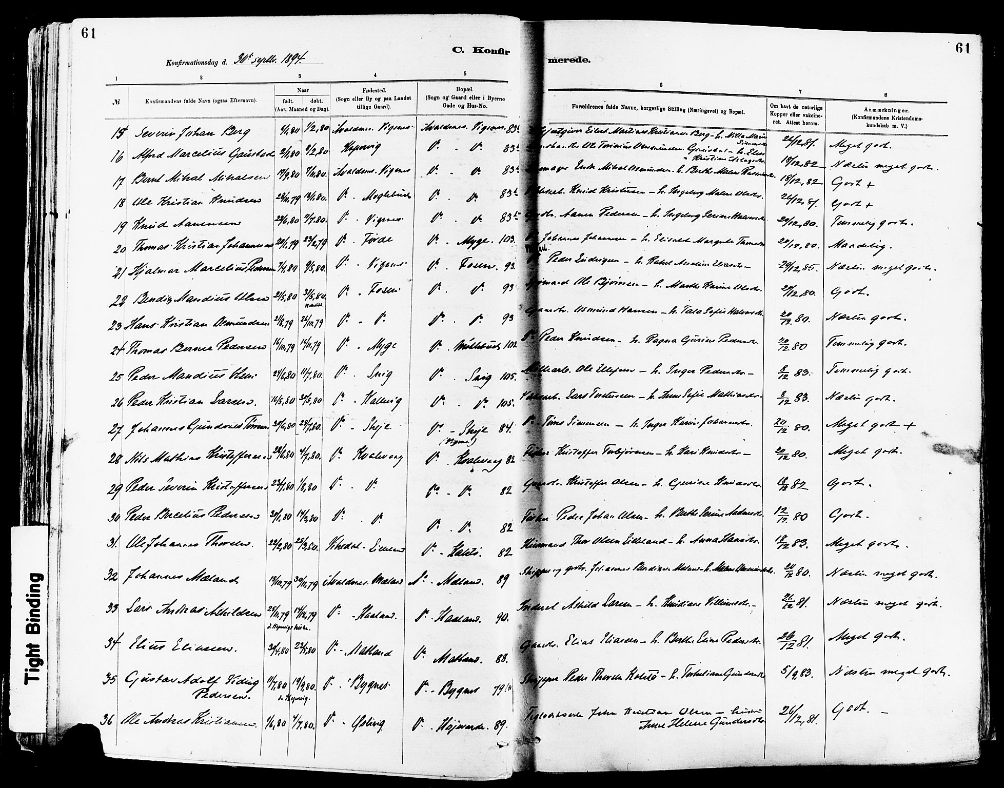 Avaldsnes sokneprestkontor, AV/SAST-A -101851/H/Ha/Haa/L0015: Parish register (official) no. A 15, 1880-1906, p. 61