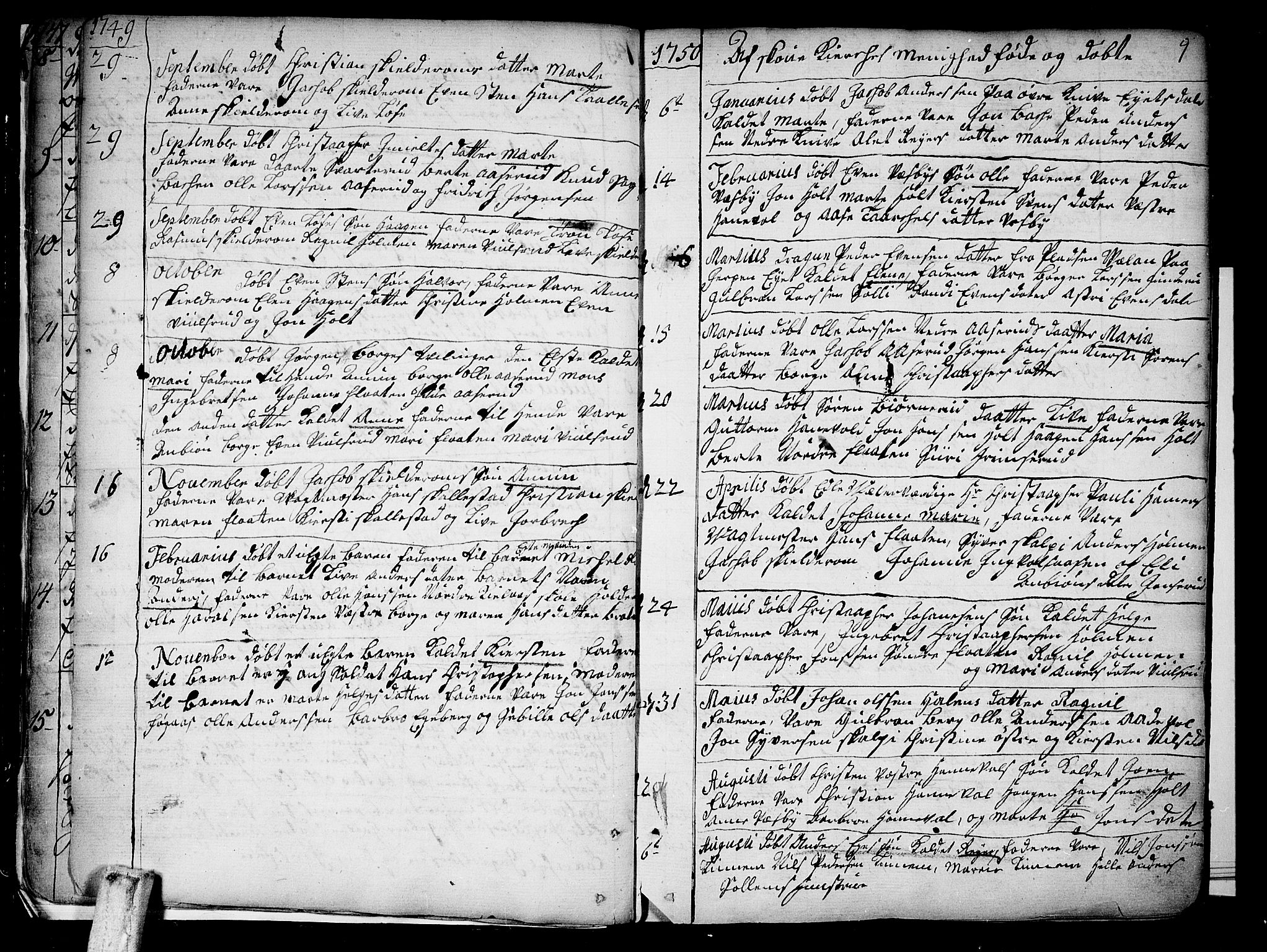 Skoger kirkebøker, AV/SAKO-A-59/F/Fa/L0001: Parish register (official) no. I 1, 1746-1814, p. 9