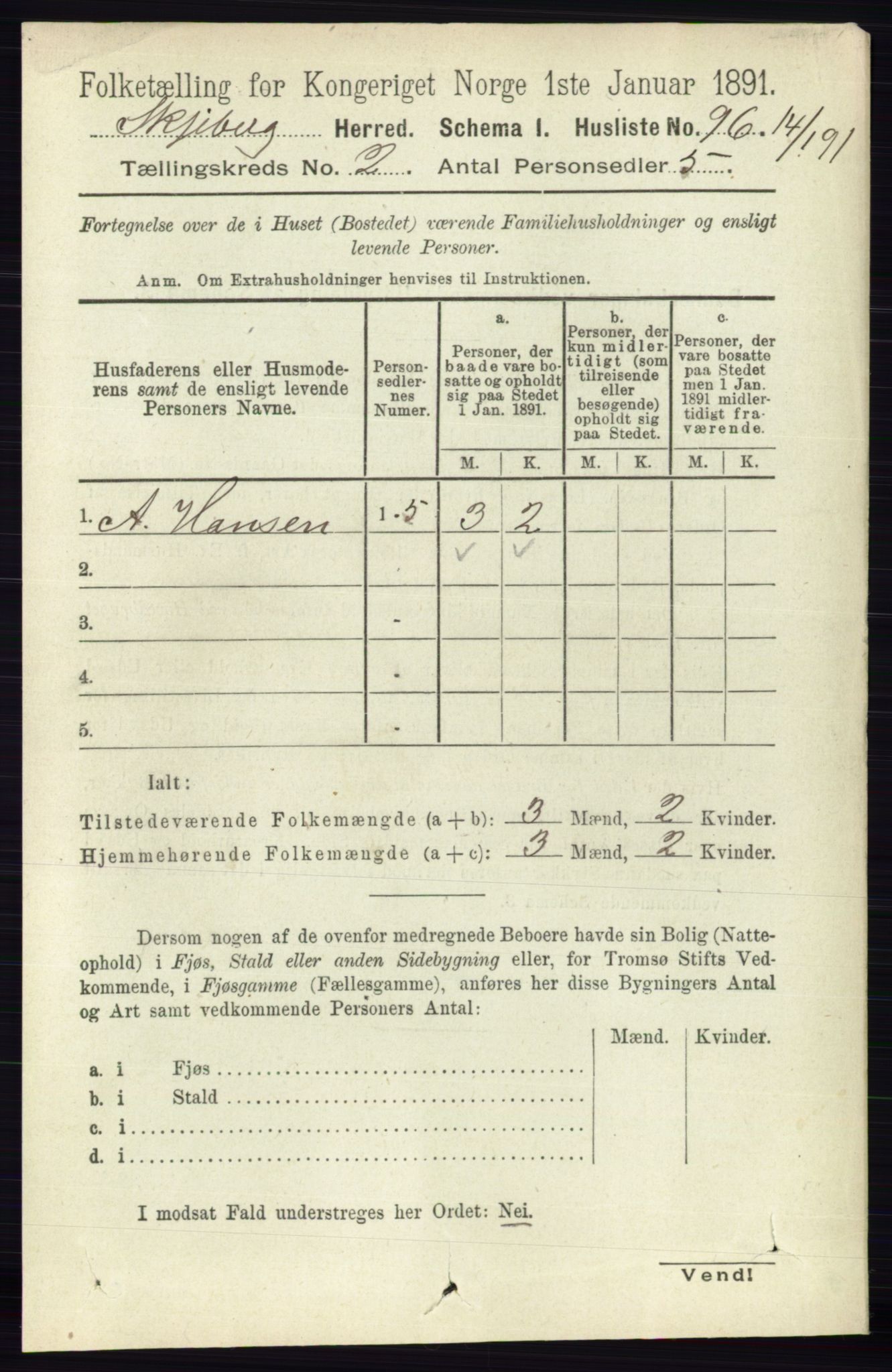 RA, 1891 census for 0115 Skjeberg, 1891, p. 906