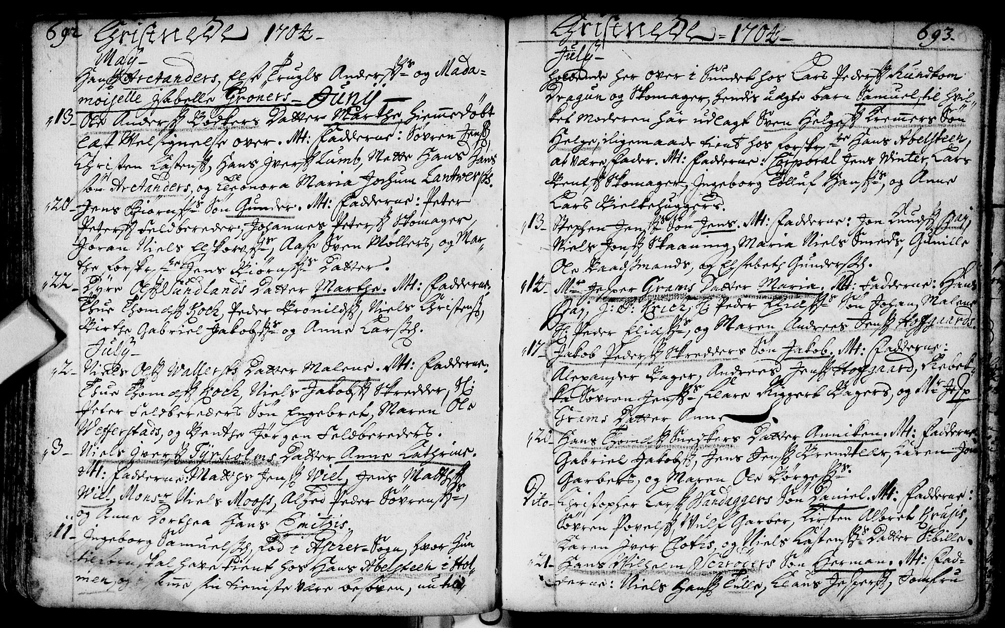 Bragernes kirkebøker, AV/SAKO-A-6/F/Fa/L0002: Parish register (official) no. I 2, 1680-1705, p. 692-693