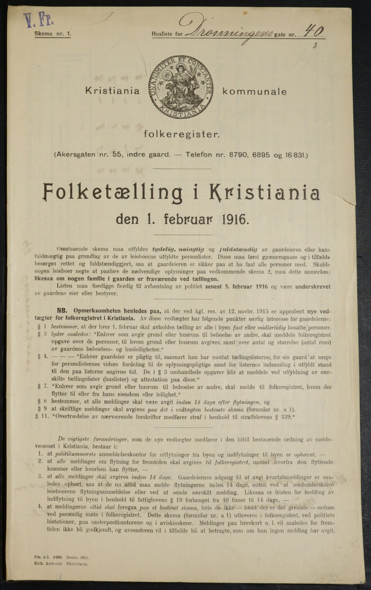 OBA, Municipal Census 1916 for Kristiania, 1916, p. 17477