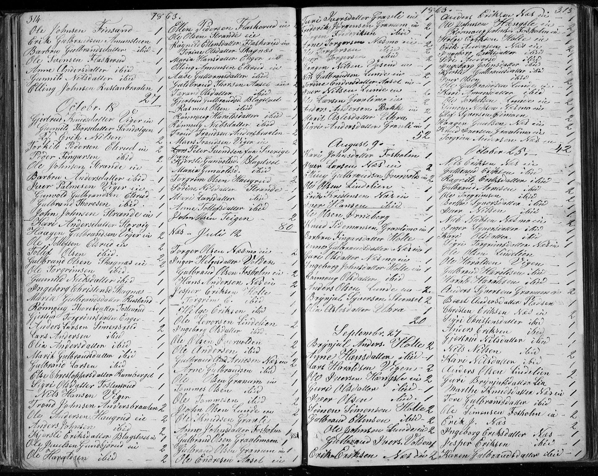 Ådal kirkebøker, SAKO/A-248/G/Ga/L0003: Parish register (copy) no. I 3, 1862-1891, p. 314-315