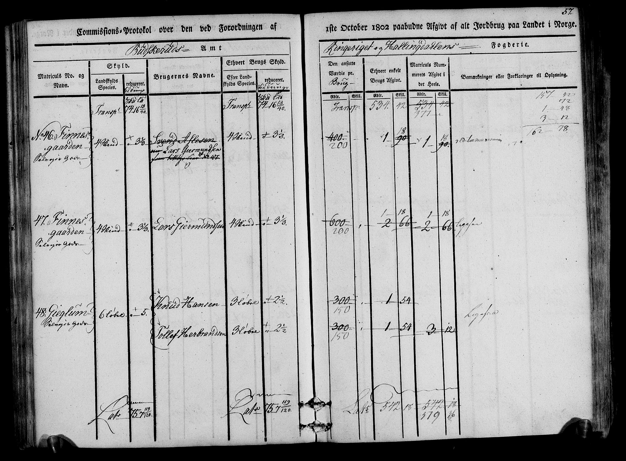 Rentekammeret inntil 1814, Realistisk ordnet avdeling, AV/RA-EA-4070/N/Ne/Nea/L0047: Ringerike og Hallingdal fogderi. Kommisjonsprotokoll for Nes prestegjeld, 1803, p. 59