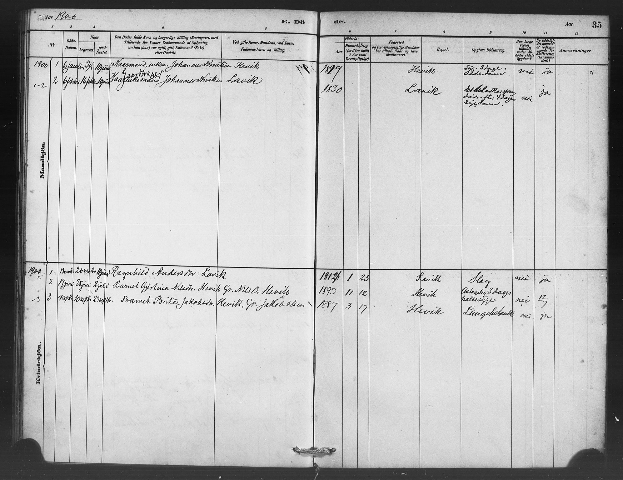 Vaksdal Sokneprestembete, AV/SAB-A-78901/H/Haa: Parish register (official) no. C 1, 1881-1900, p. 35