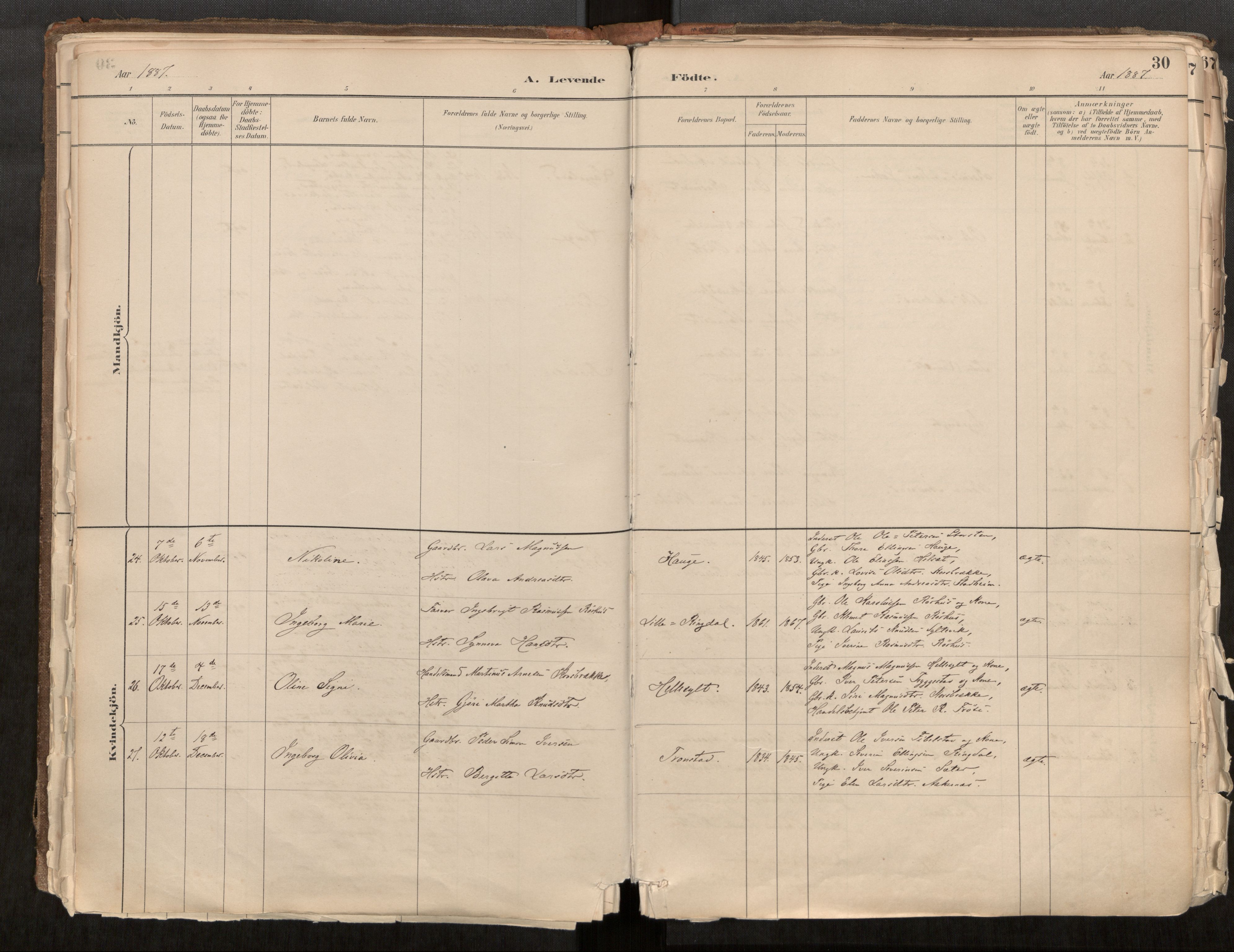 Sunnylven sokneprestkontor, SAT/A-1007: Parish register (official) no. 517A08, 1882-1939, p. 30