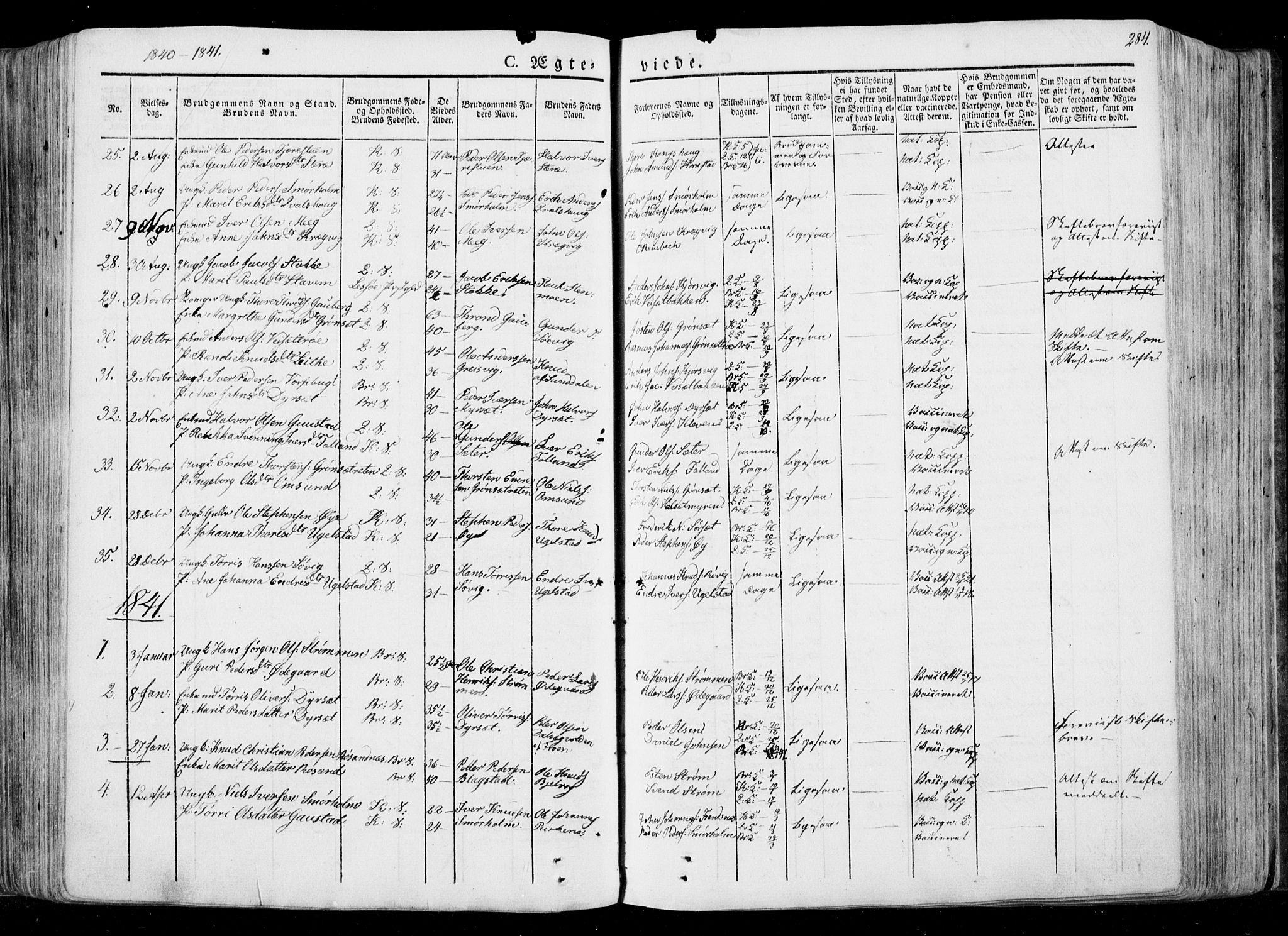 Ministerialprotokoller, klokkerbøker og fødselsregistre - Møre og Romsdal, SAT/A-1454/568/L0803: Parish register (official) no. 568A10, 1830-1853, p. 284