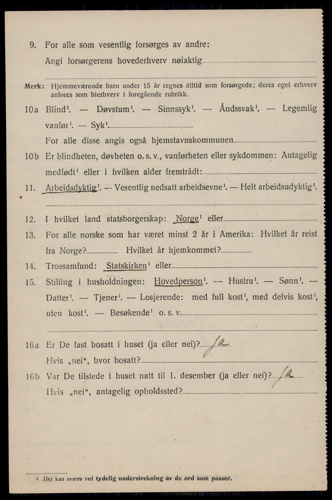 SAST, 1920 census for Sauda, 1920, p. 5265